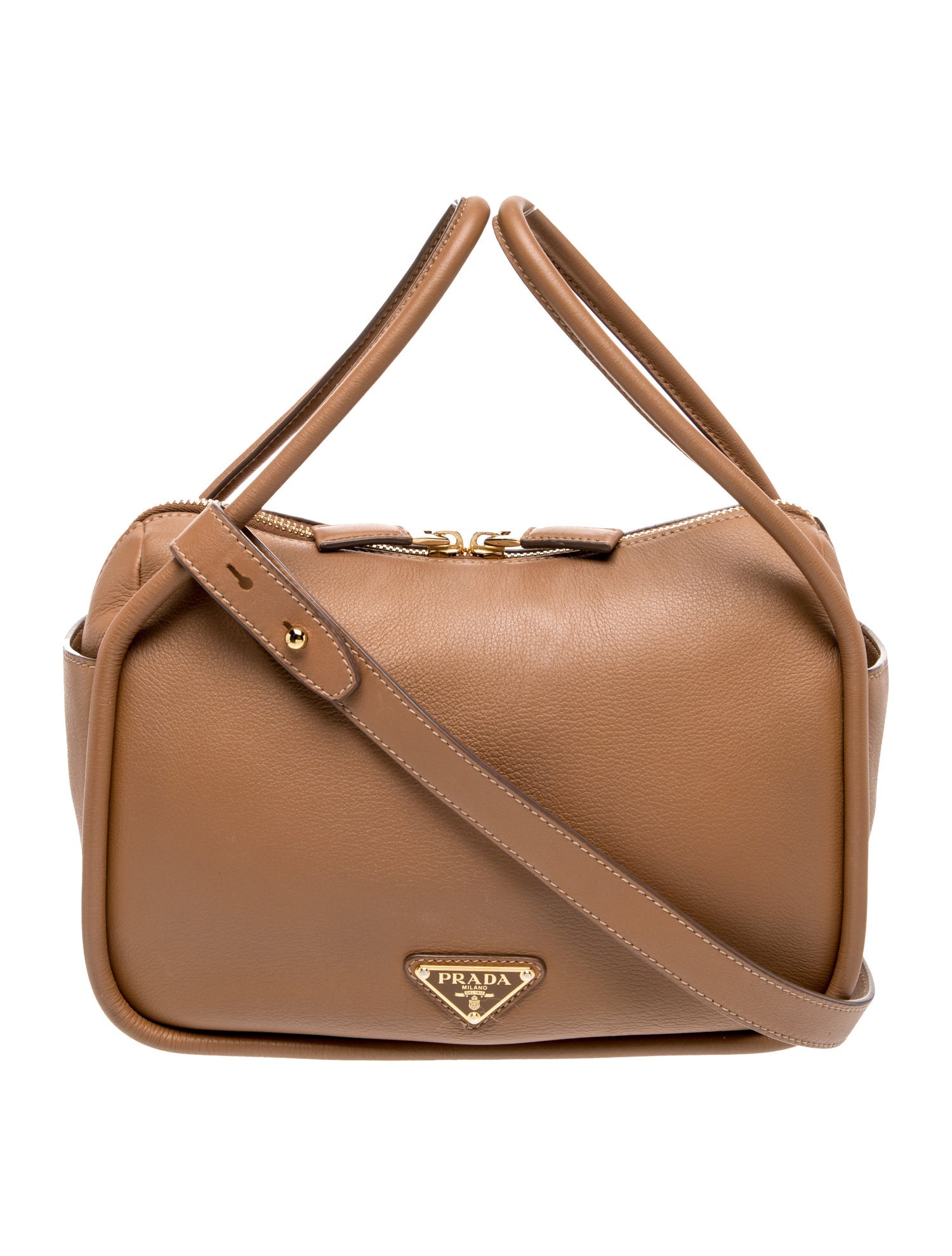 Prada Enameled Metal Triangle Darling