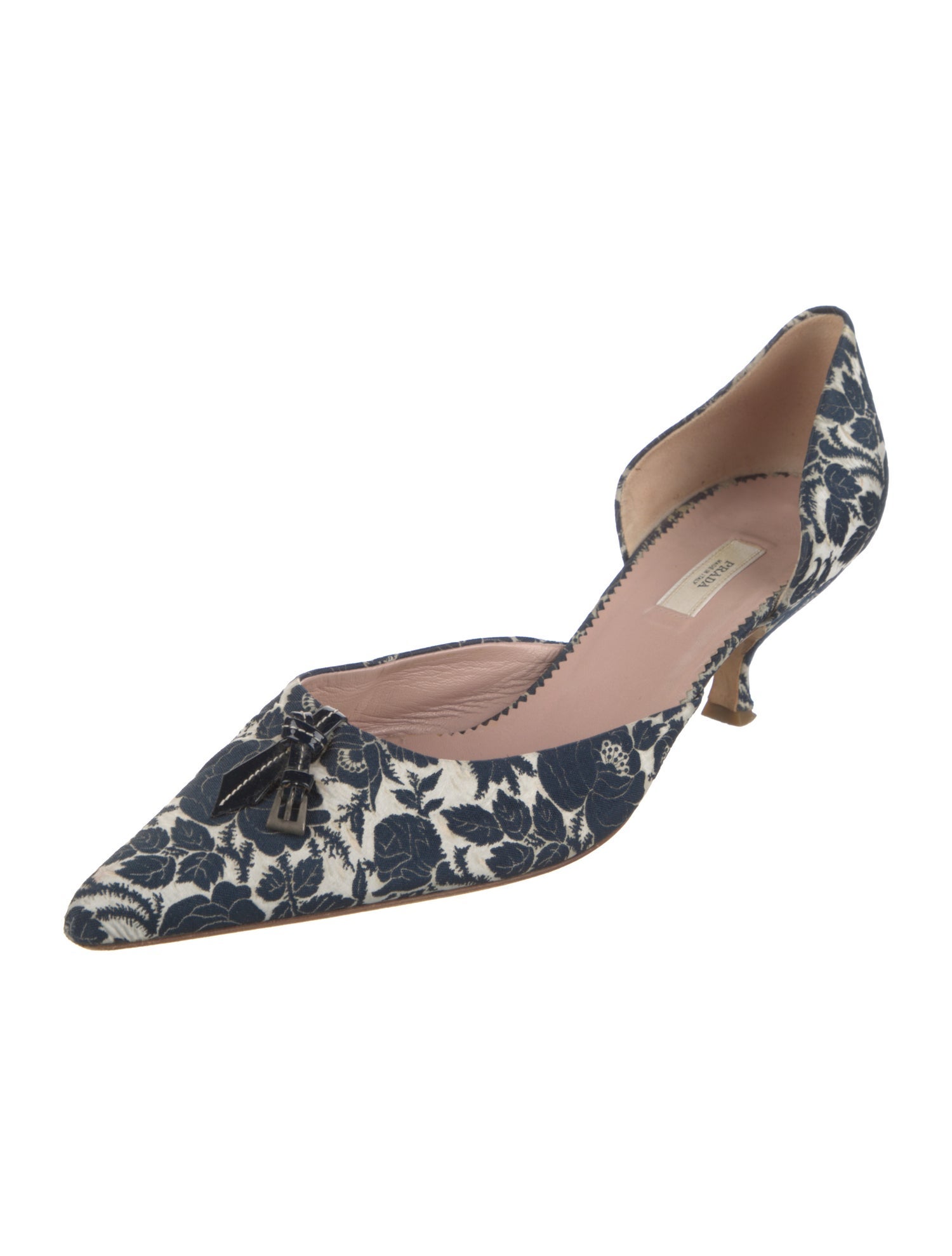 Prada Vintage Floral Print D'Orsay Pumps