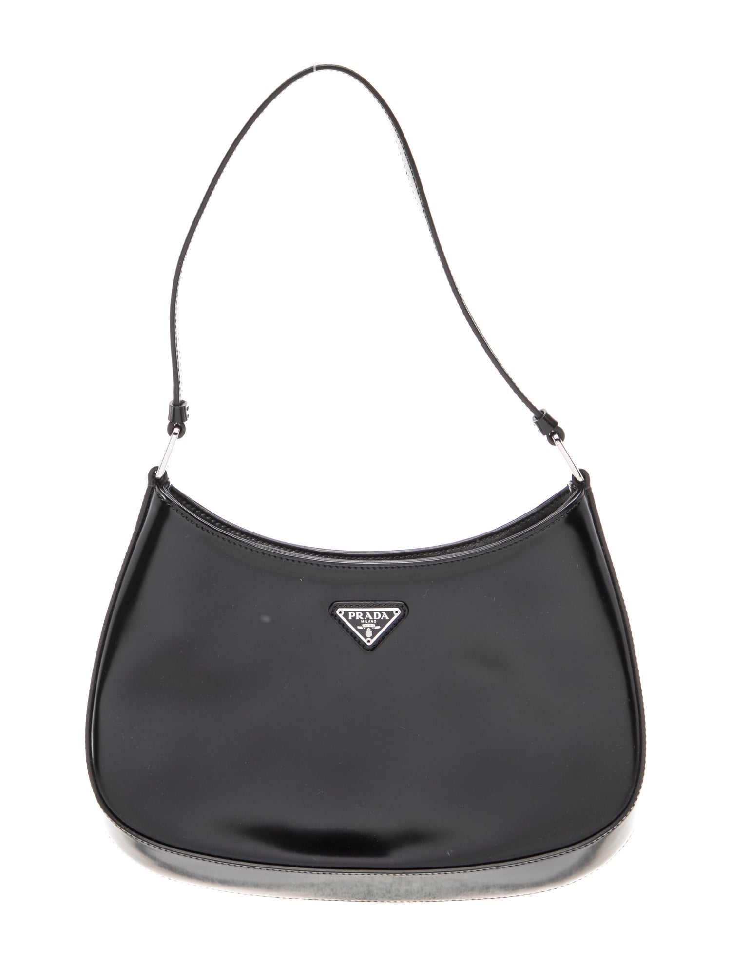 Prada Enameled Metal Triangle Cleo