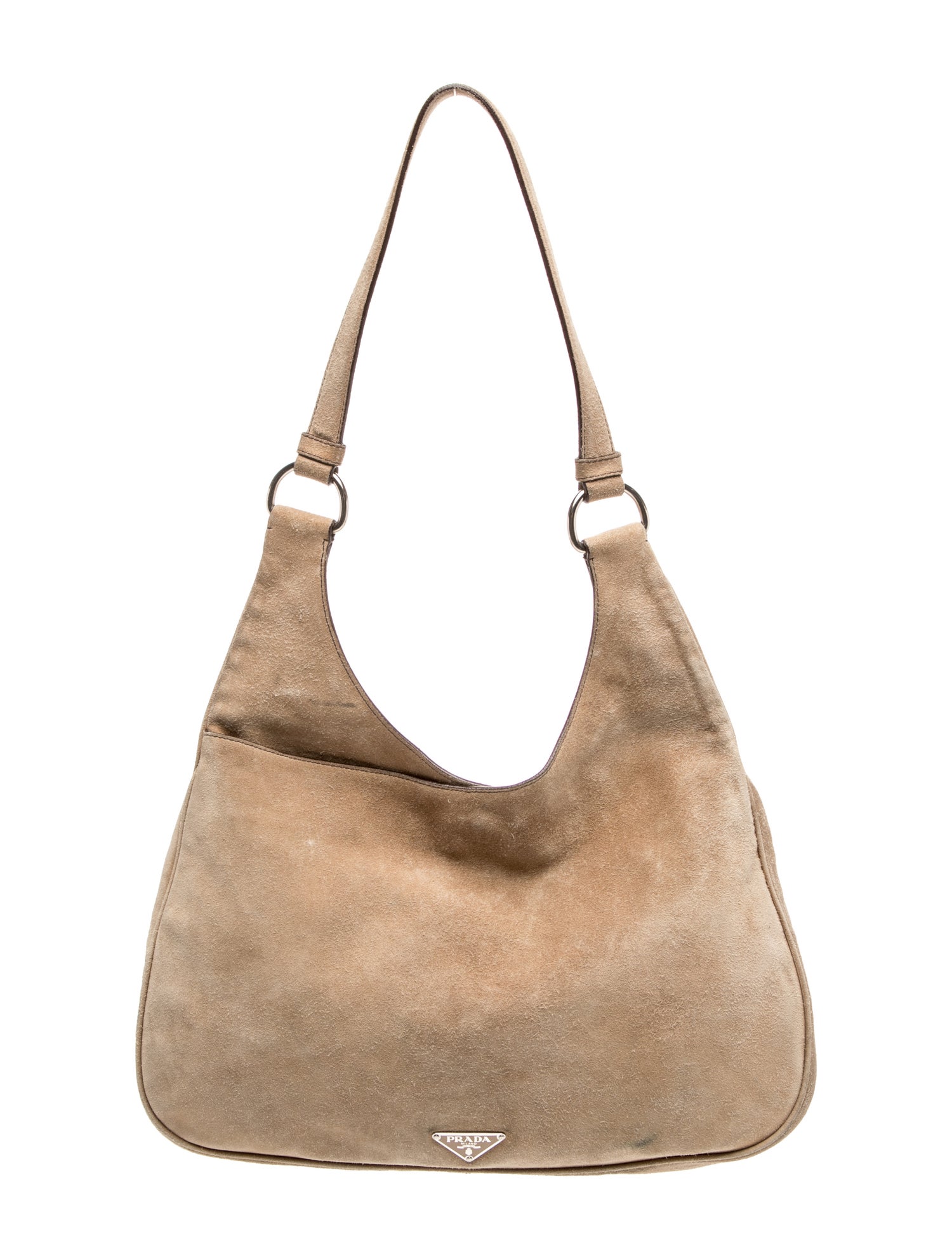 Prada Enameled Metal Triangle Shoulder Bag