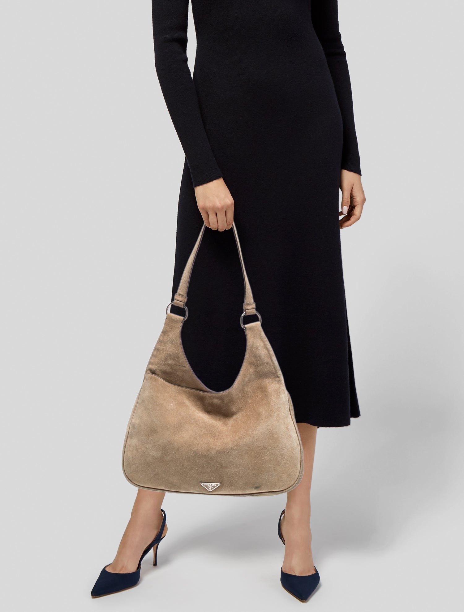 Prada Enameled Metal Triangle Shoulder Bag