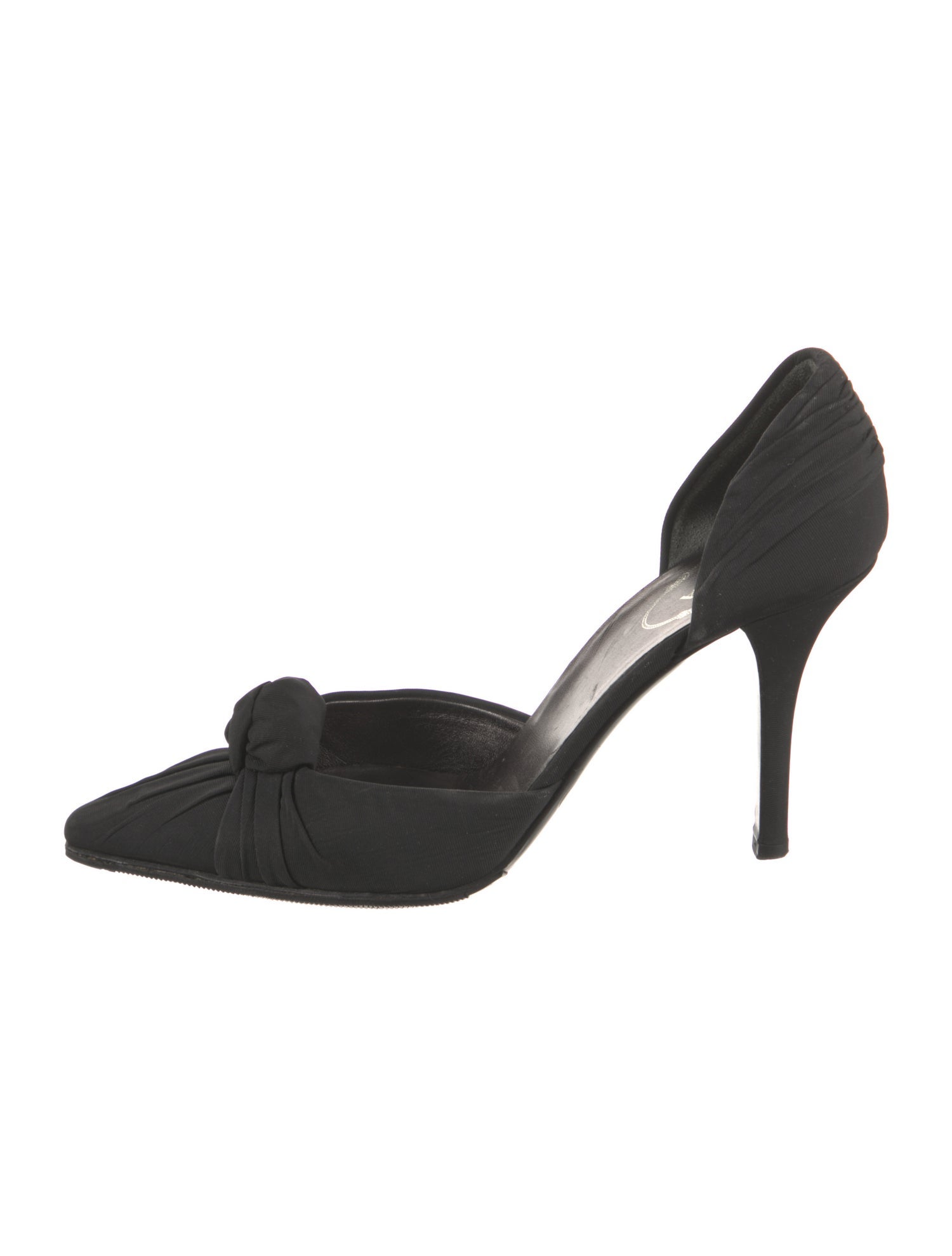 Prada Satin Pleated Accents D'Orsay Pumps