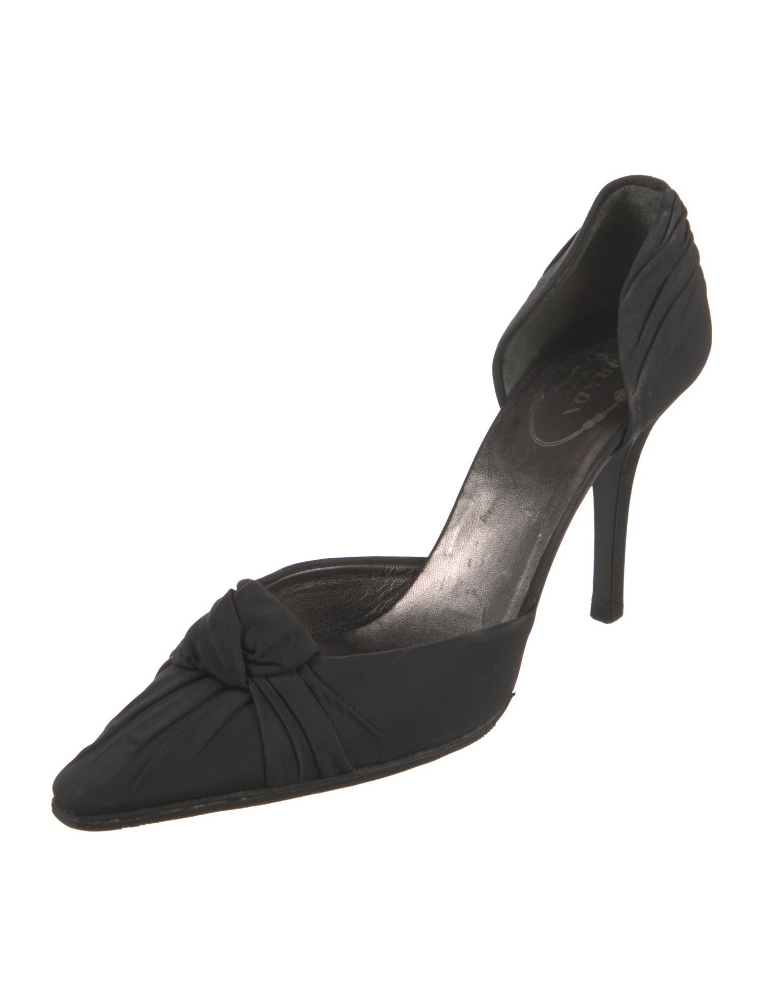 Prada Satin Pleated Accents D'Orsay Pumps