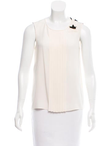 Prada Bow-Accented Silk Top
