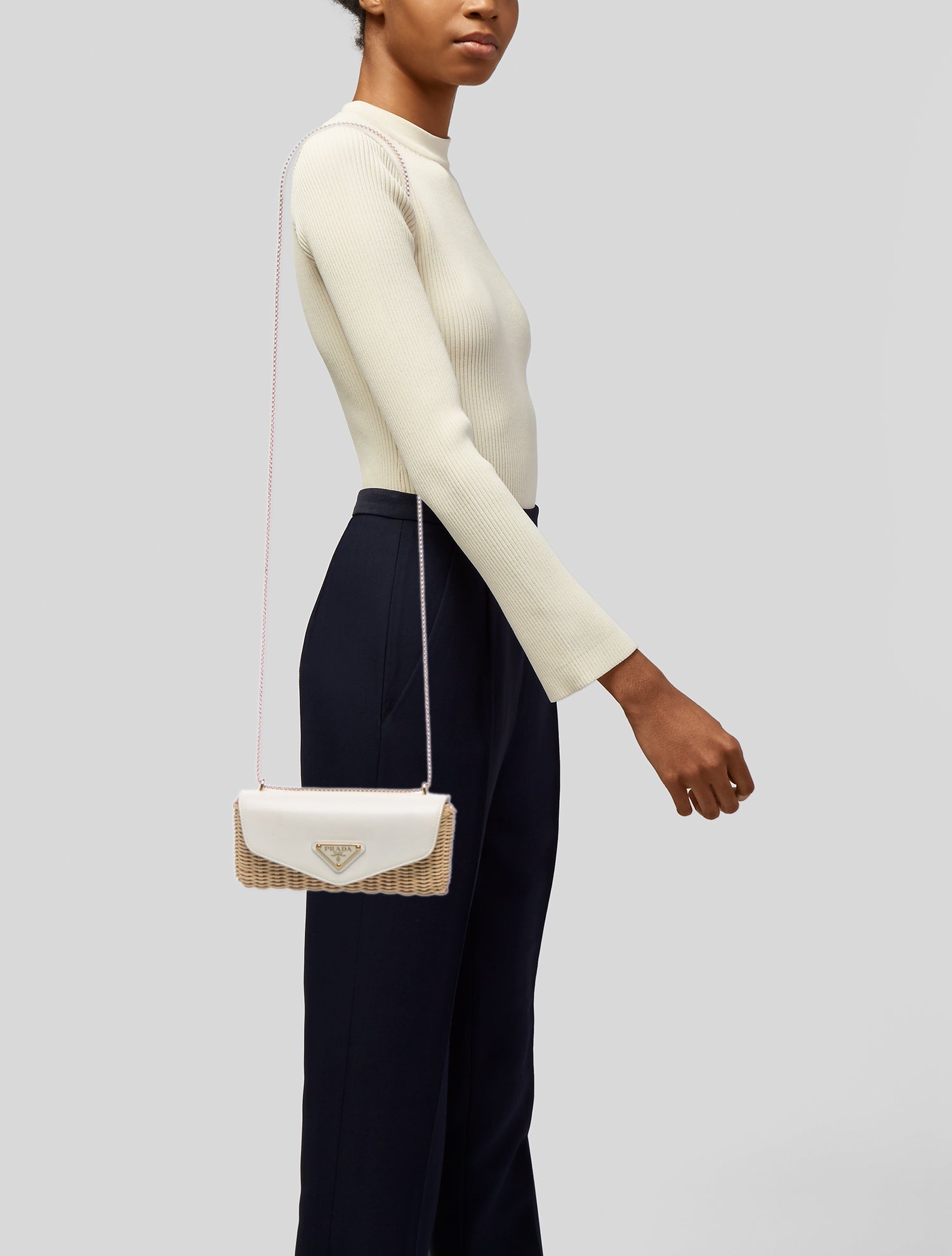 Prada Wicker Shoulder Bag