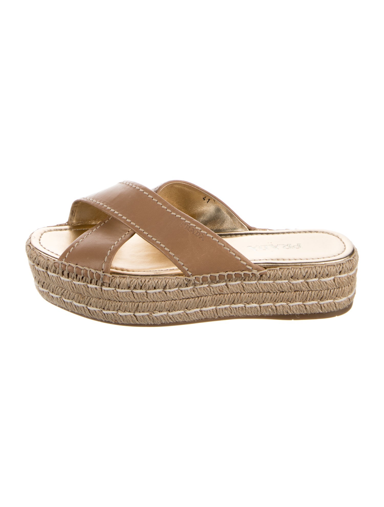 Prada Leather Braided Accents Espadrilles