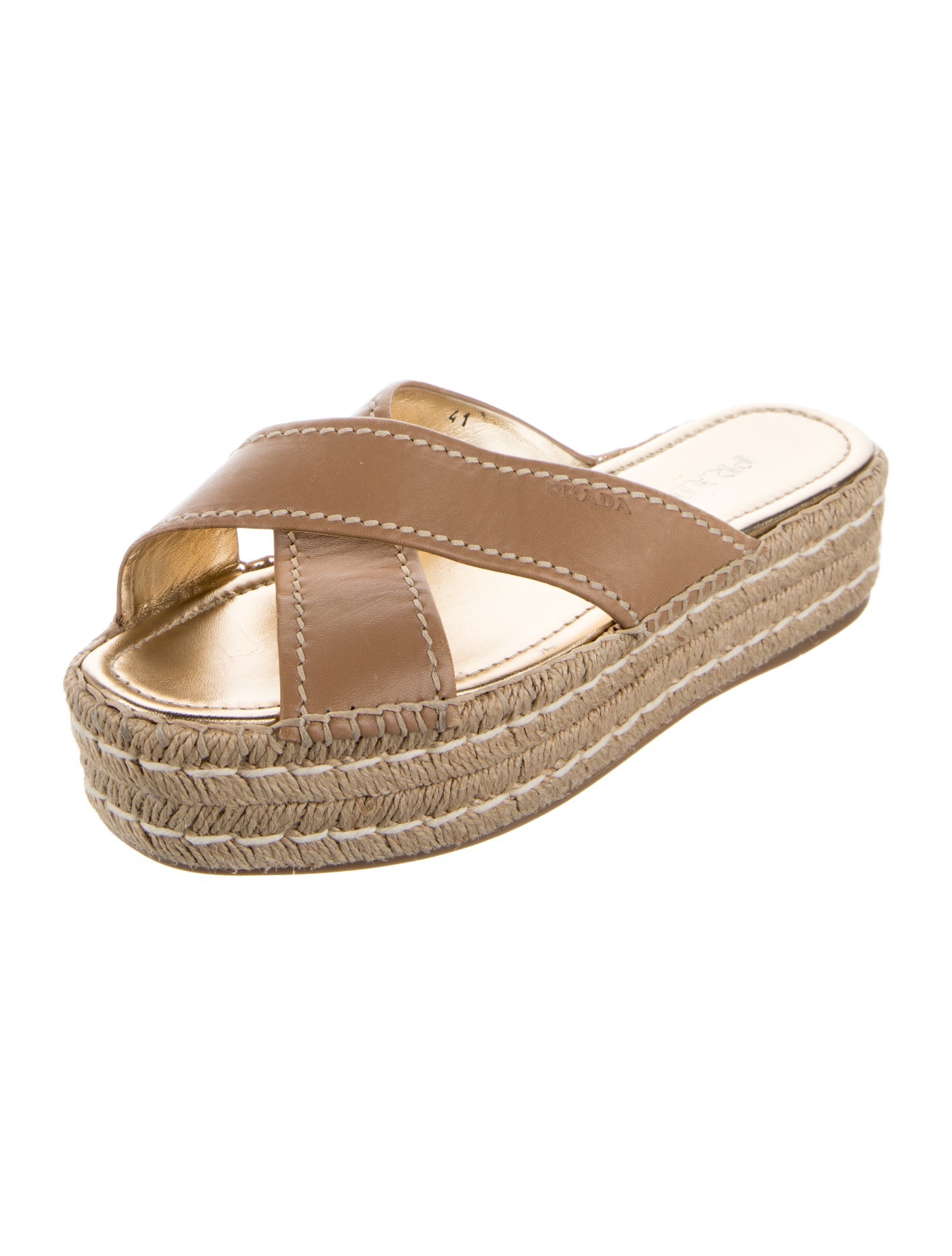 Prada Leather Braided Accents Espadrilles