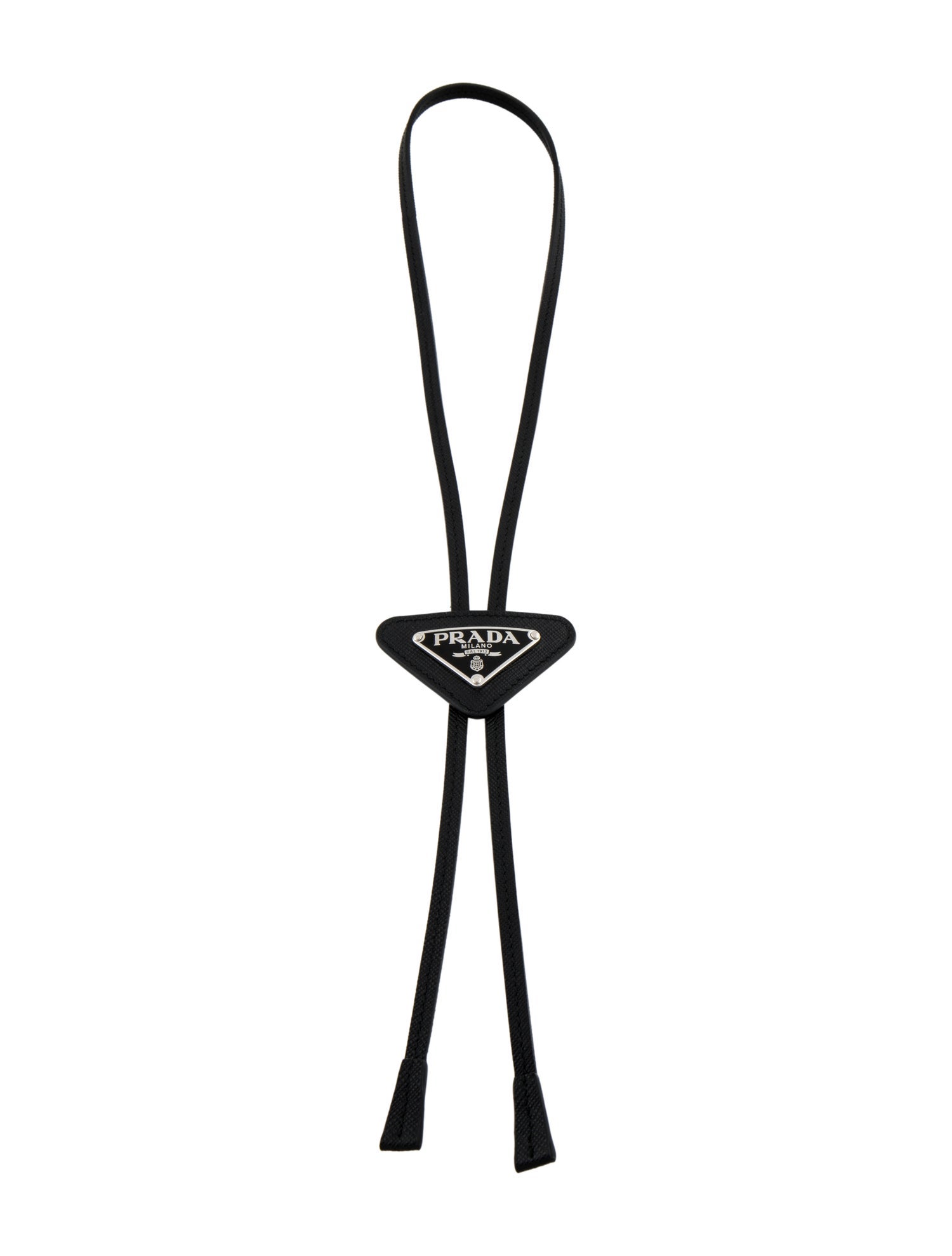 Prada Leather Saffiano Bolo Tie Necklace