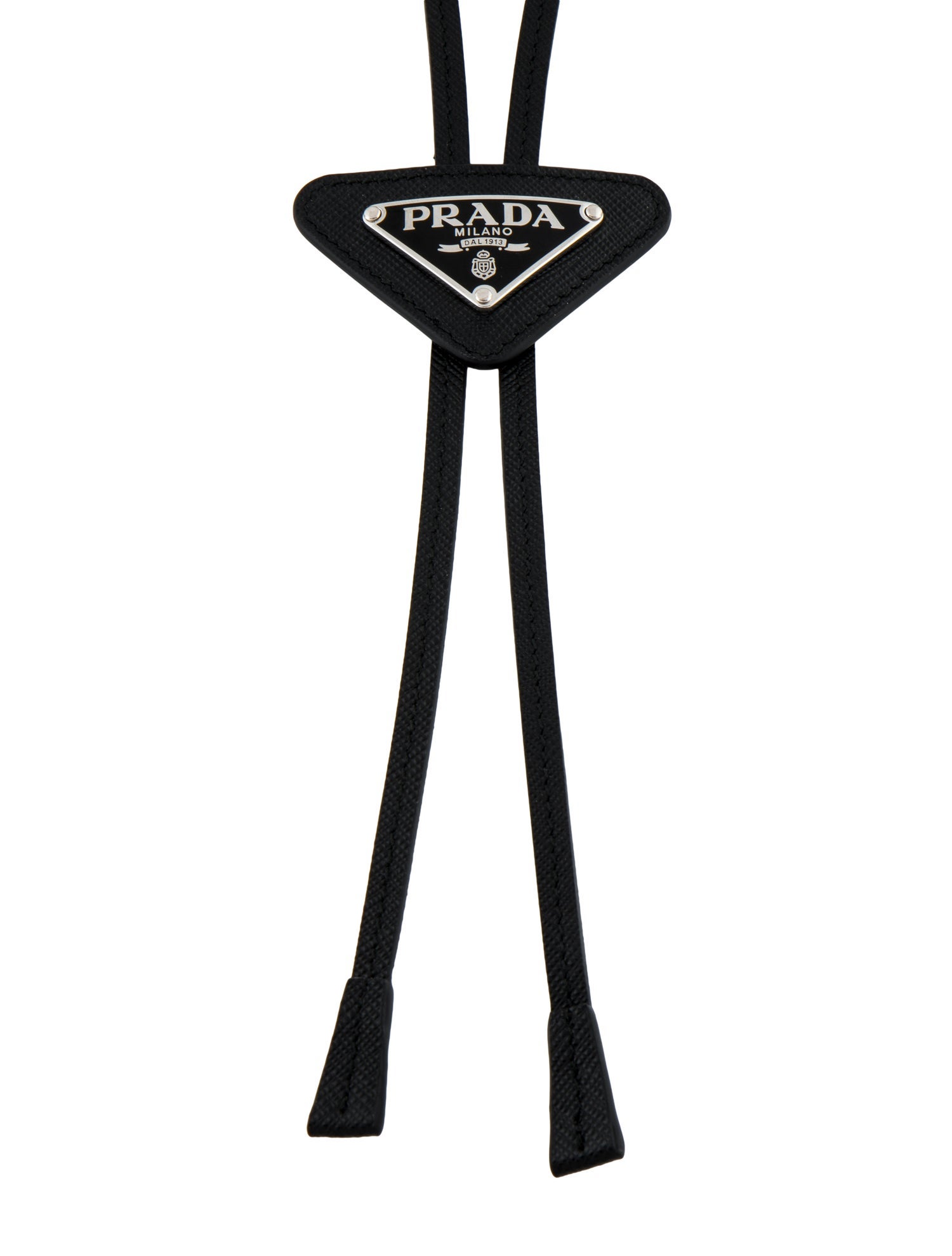 Prada Leather Saffiano Bolo Tie Necklace