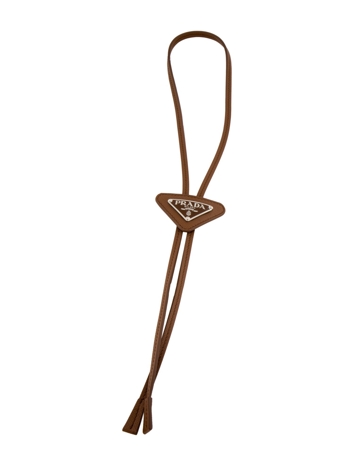 Prada Leather Saffiano Bolo Tie Necklace