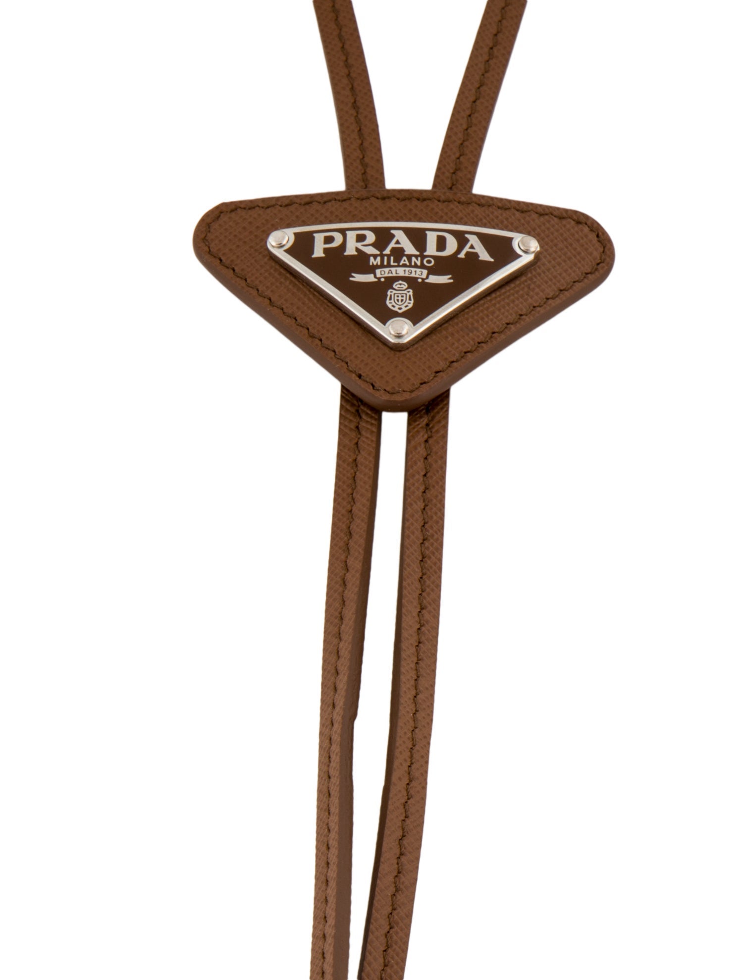 Prada Leather Saffiano Bolo Tie Necklace