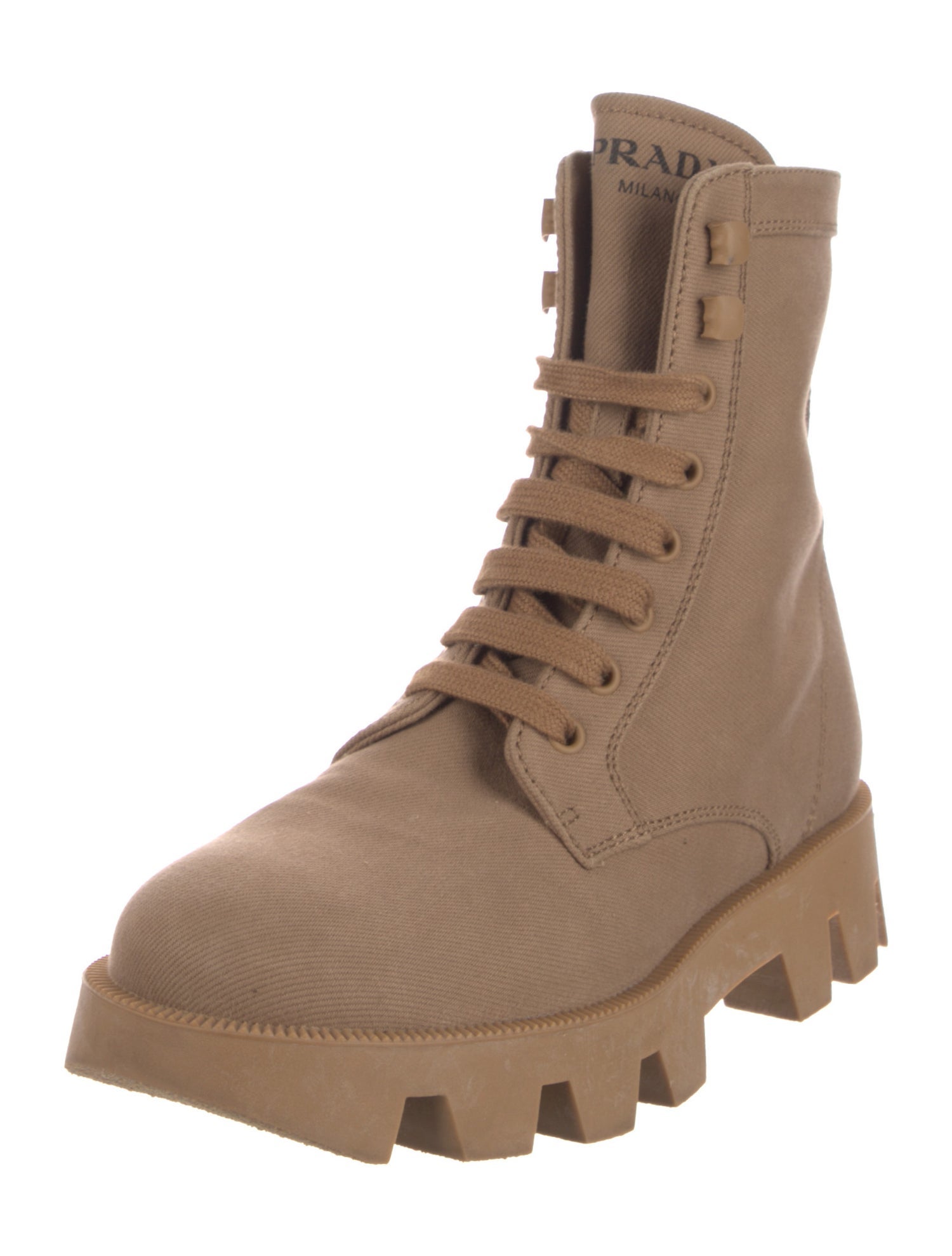 Prada Canvas Combat Boots
