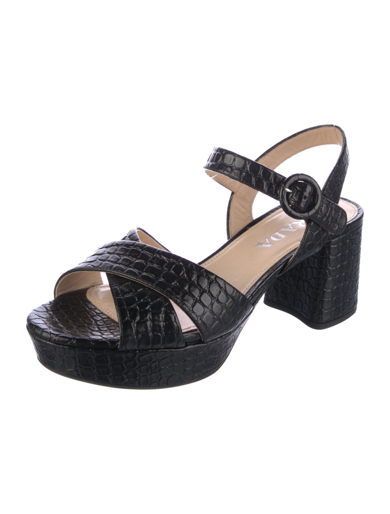Prada Leather Slingback Sandals
