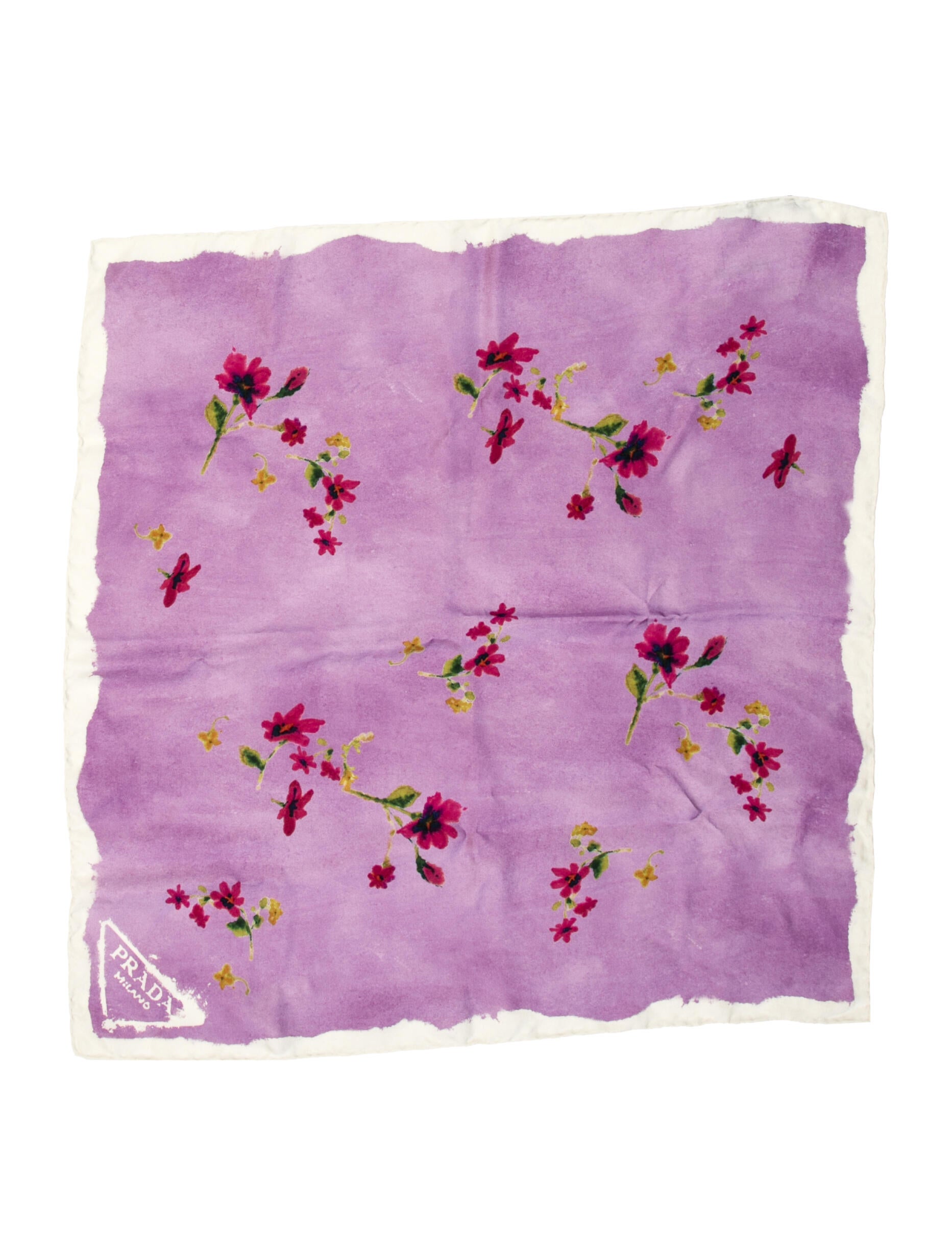 Prada Silk Floral Print Scarf w/ Tags