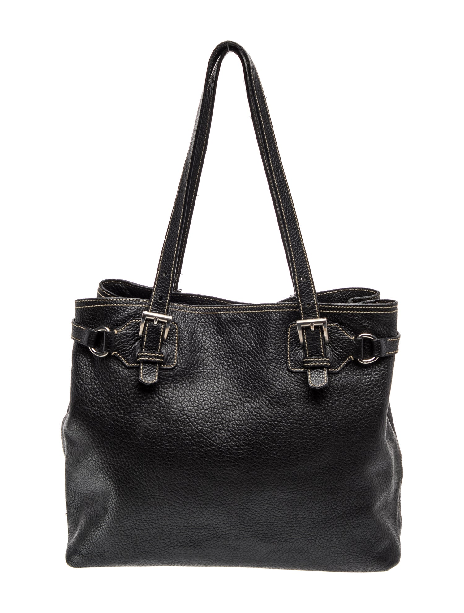 Prada Enameled Metal Triangle Shoulder Bag