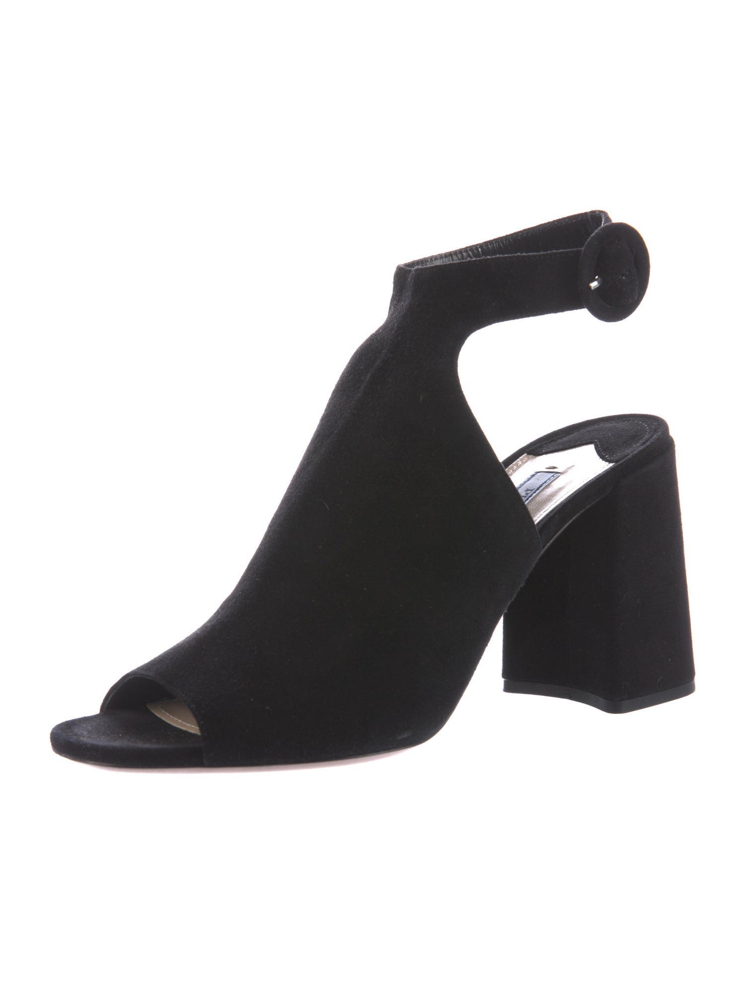 Prada Suede Cutout Accent Slingback Sandals