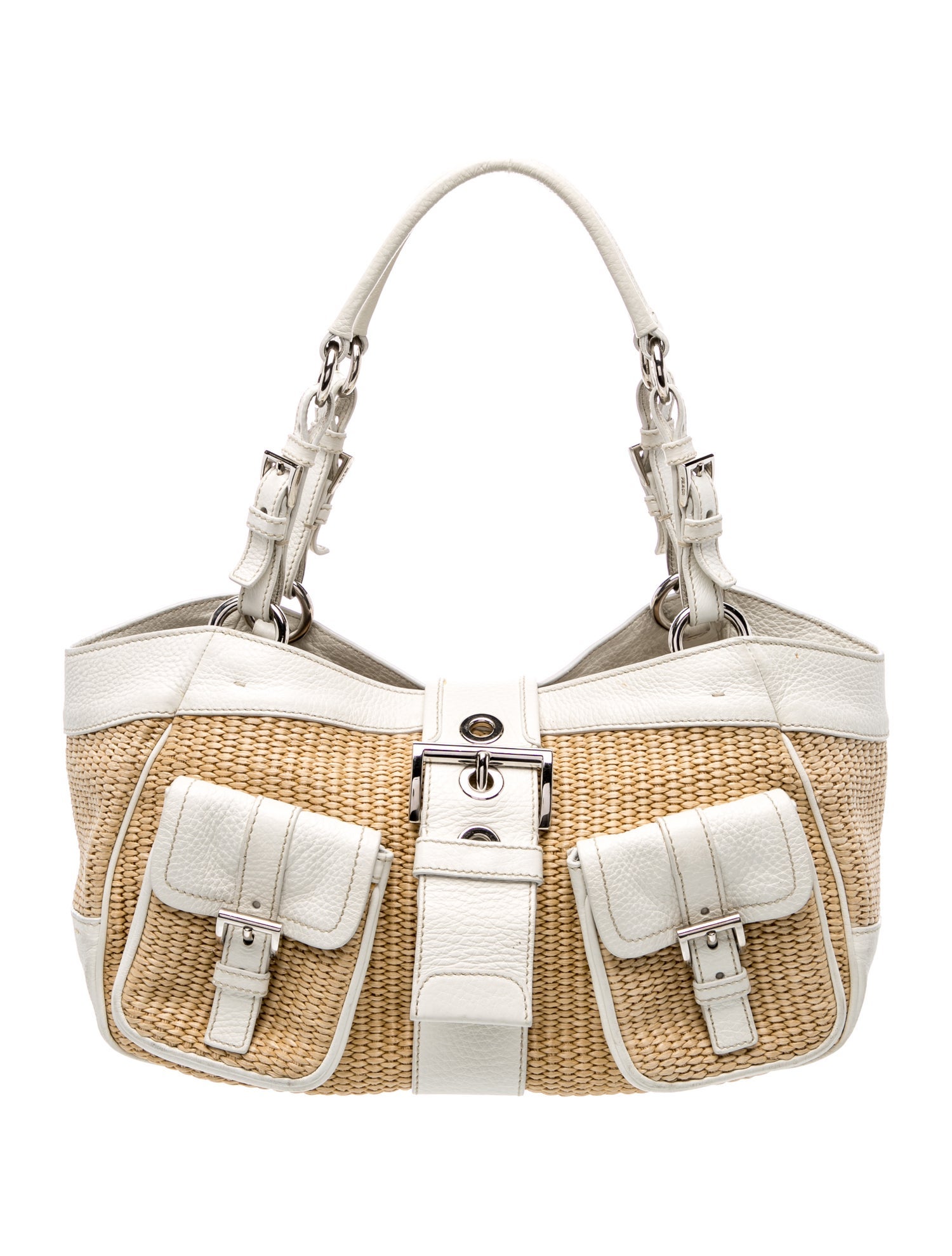 Prada Enameled Metal Triangle Shoulder Bag