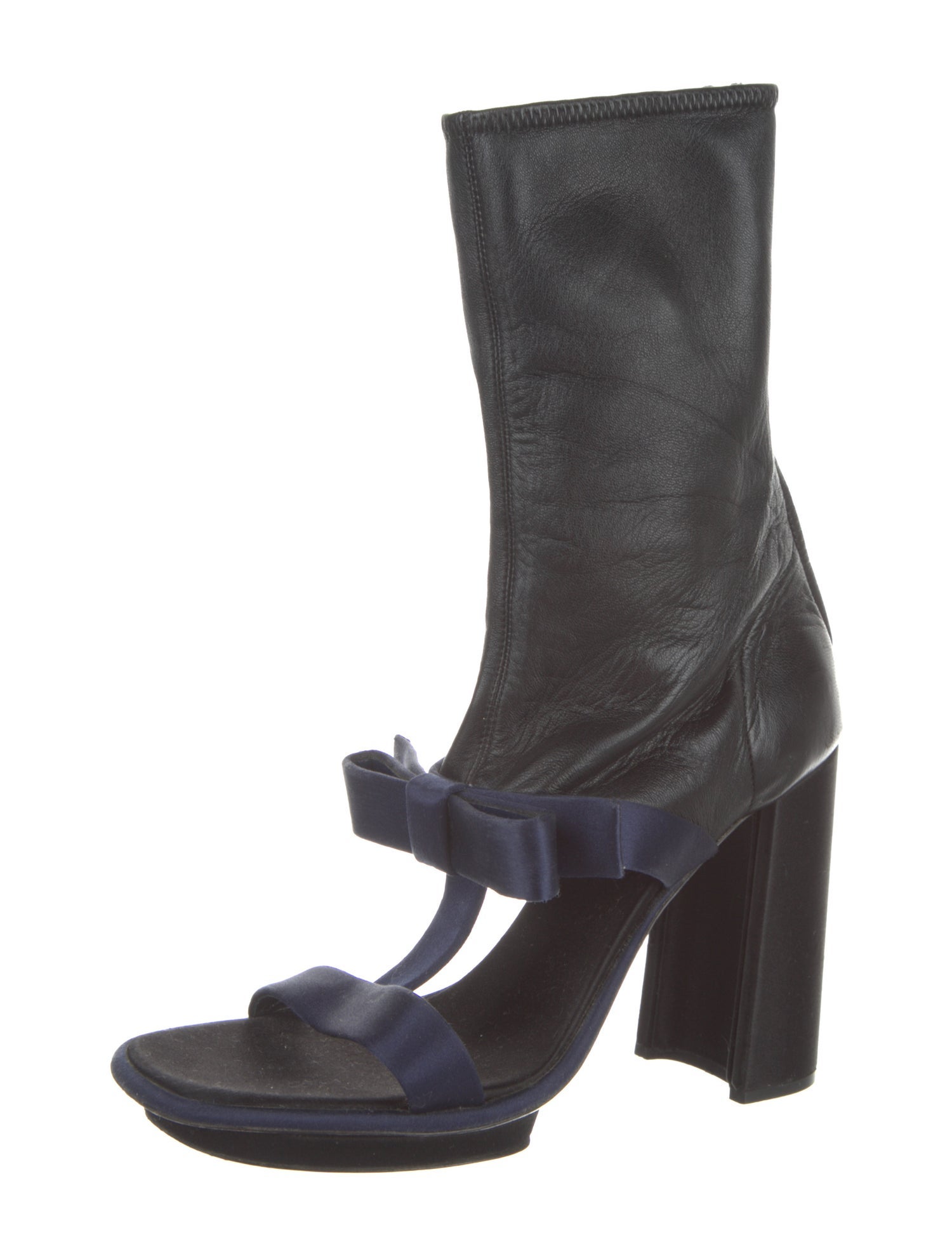 Prada Leather Bow Accents Gladiator Sandals