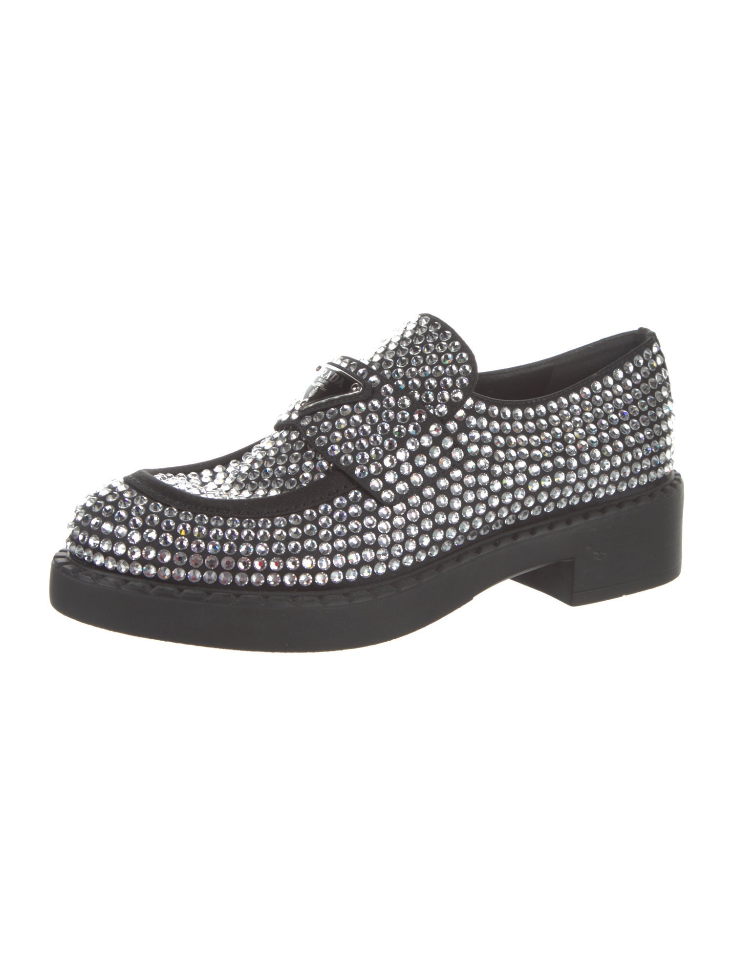 Prada Crystal Crystal Embellishments Loafers