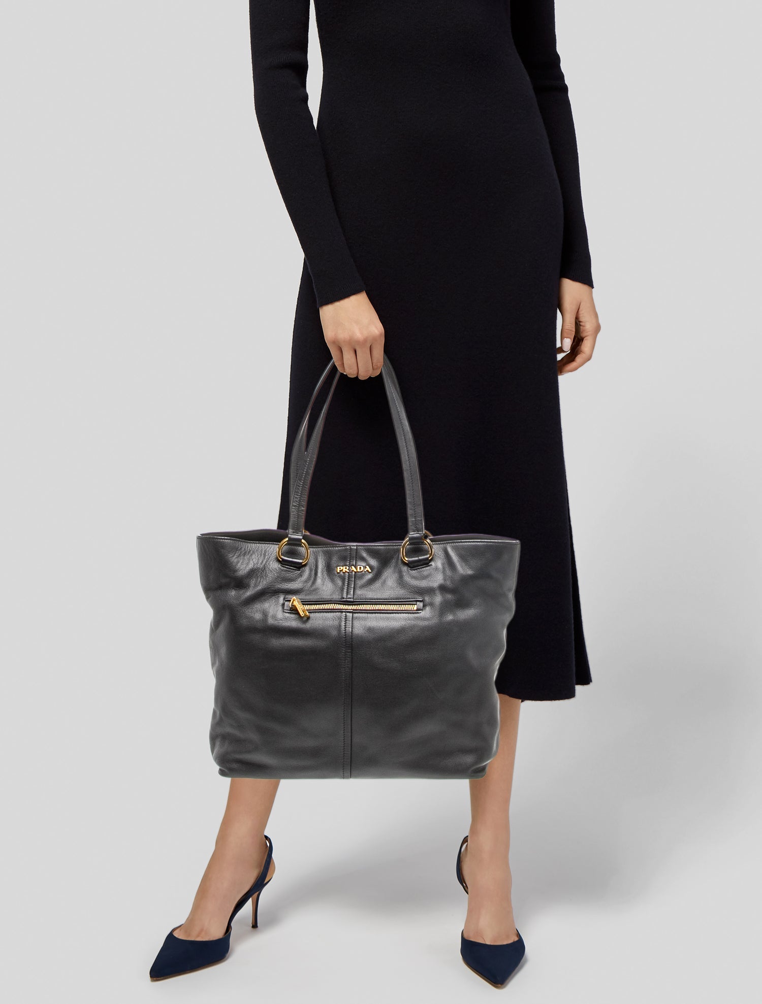 Prada Soft Calf Leather Tote Bag