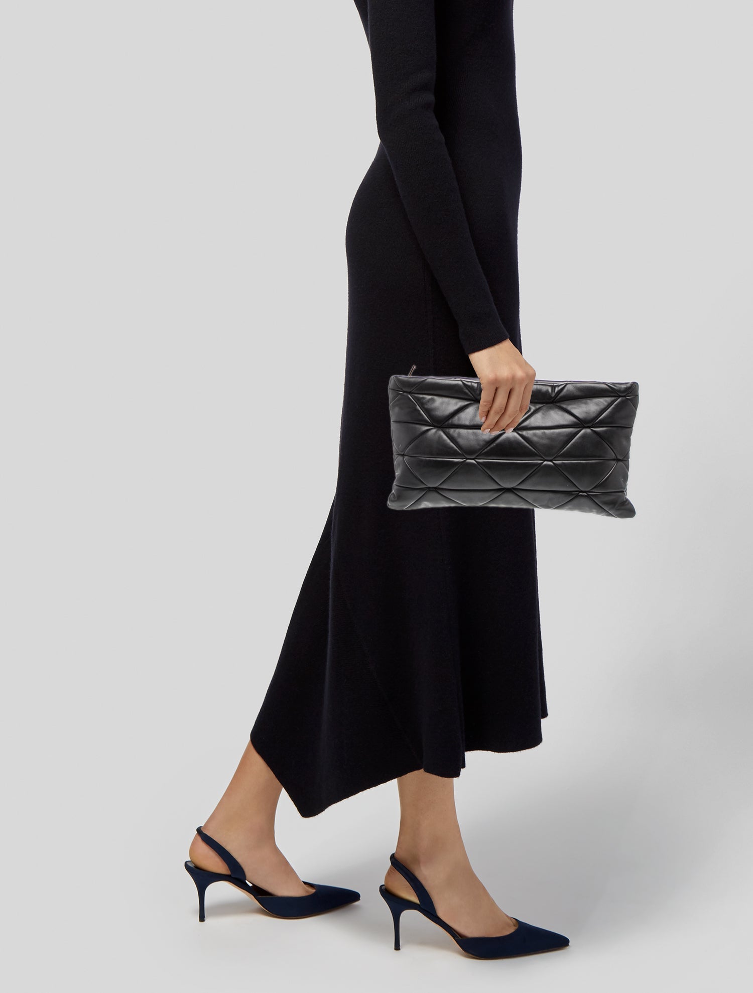 Prada Enameled Metal Triangle Clutch