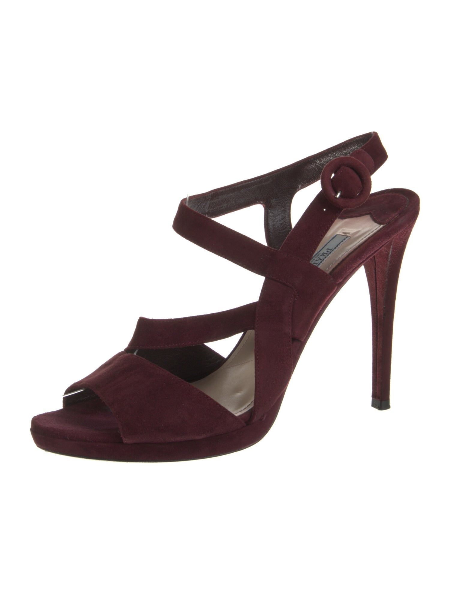 Prada Suede Cutout Accent Slingback Sandals