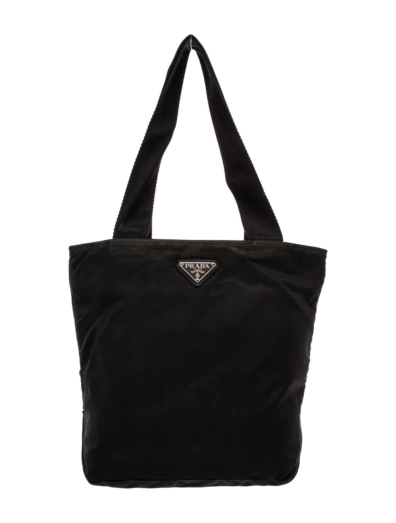 Prada Enameled Metal Triangle Tote