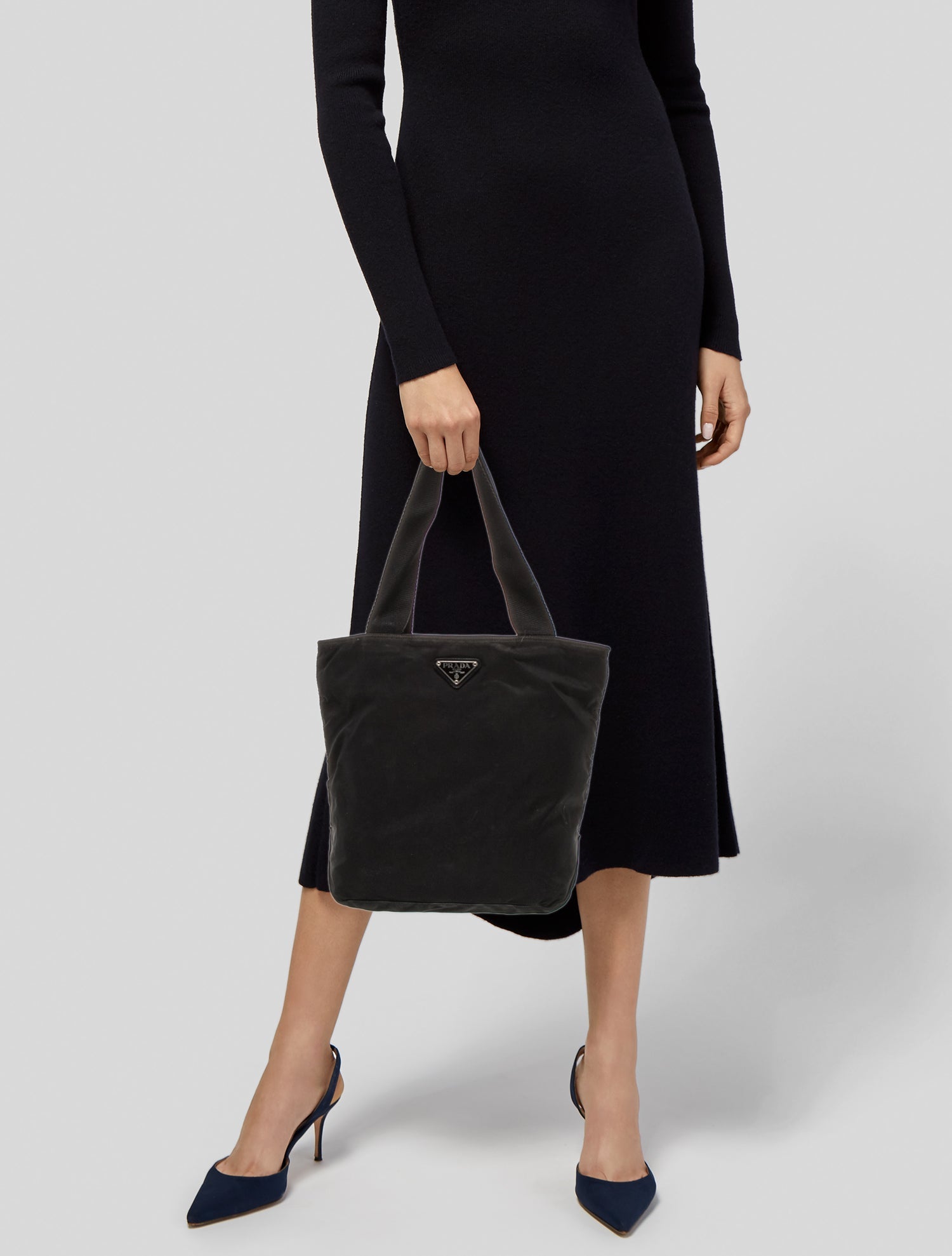 Prada Enameled Metal Triangle Tote