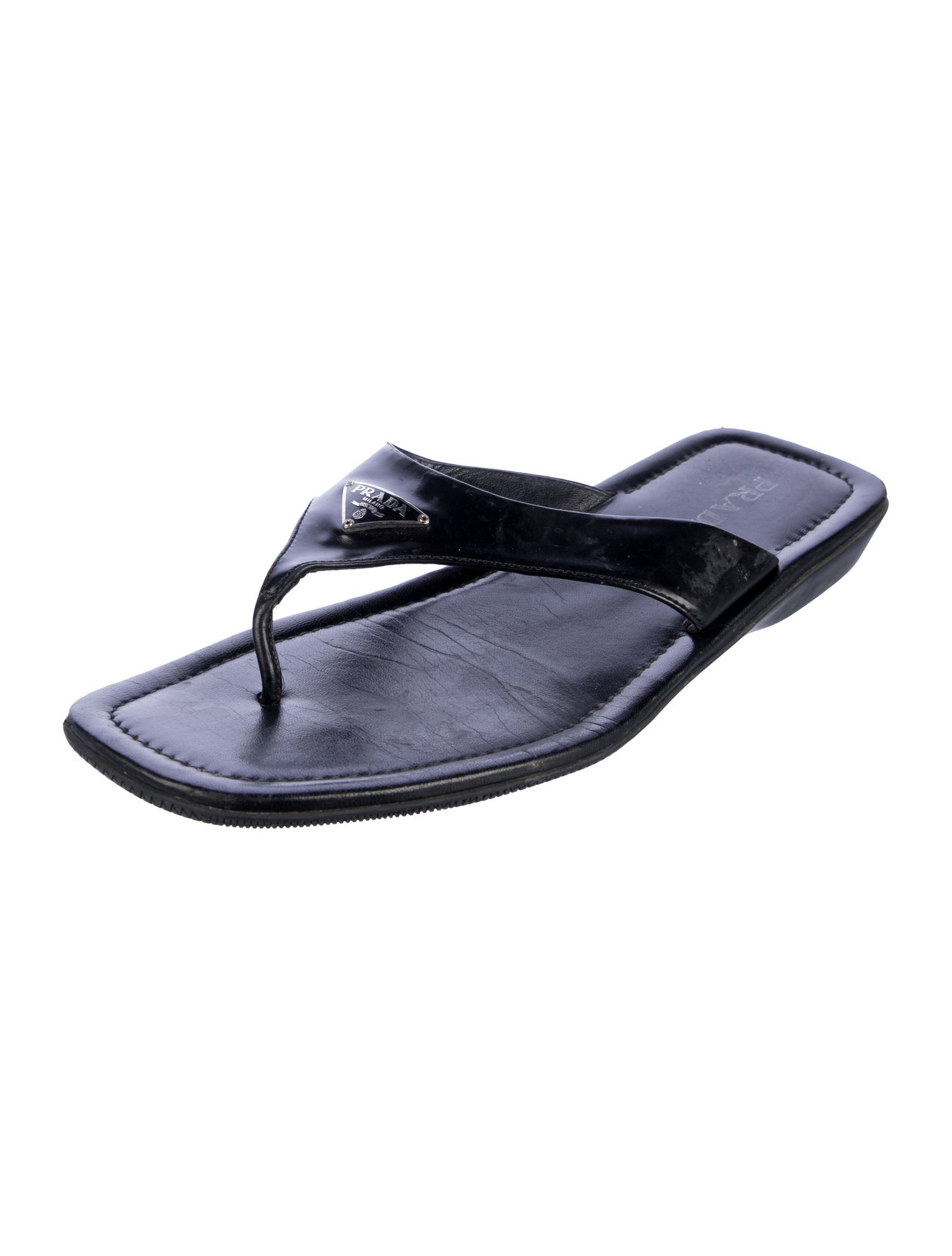 Prada Leather Flip Flops
