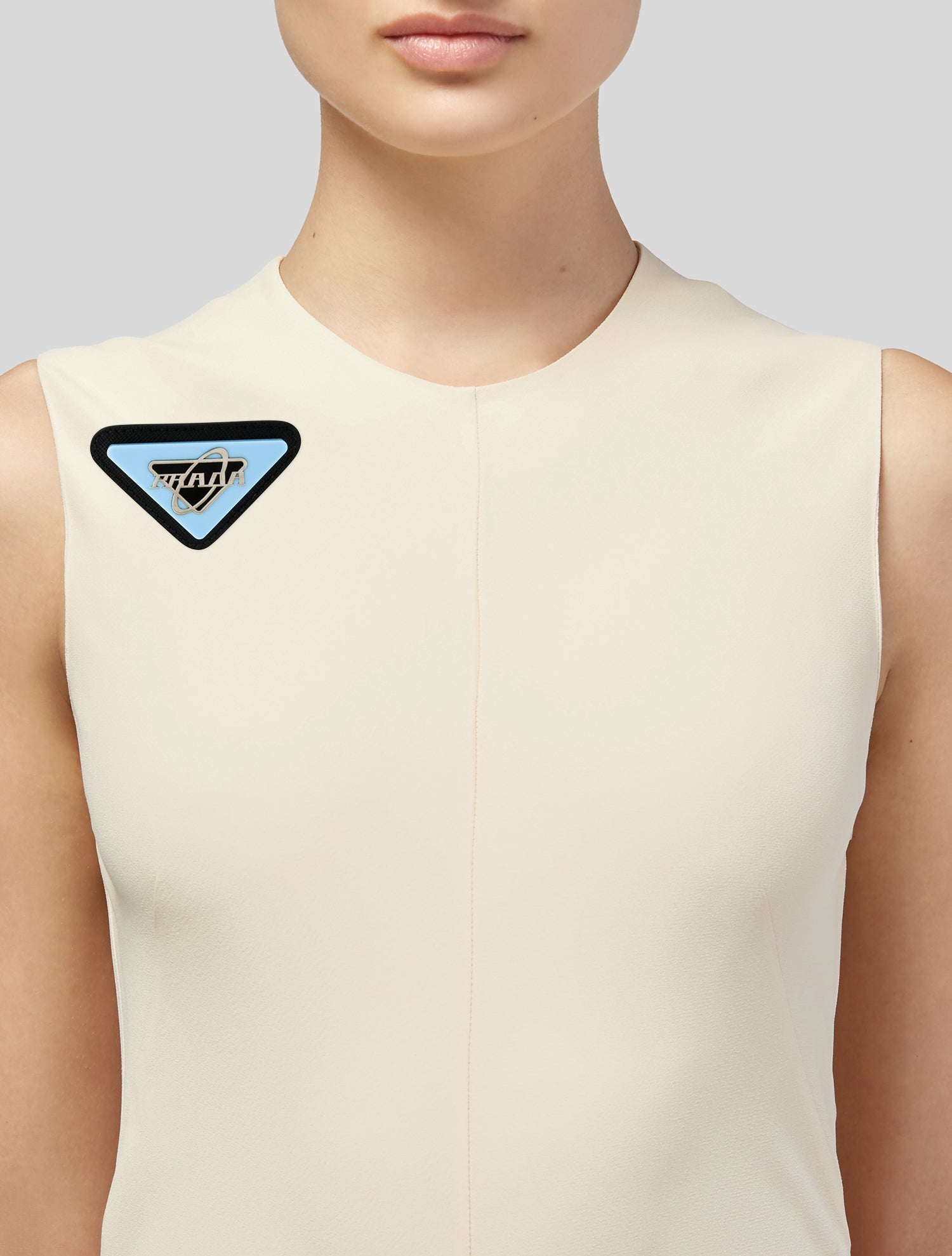 Prada Enamel Triangular Pin Brooch