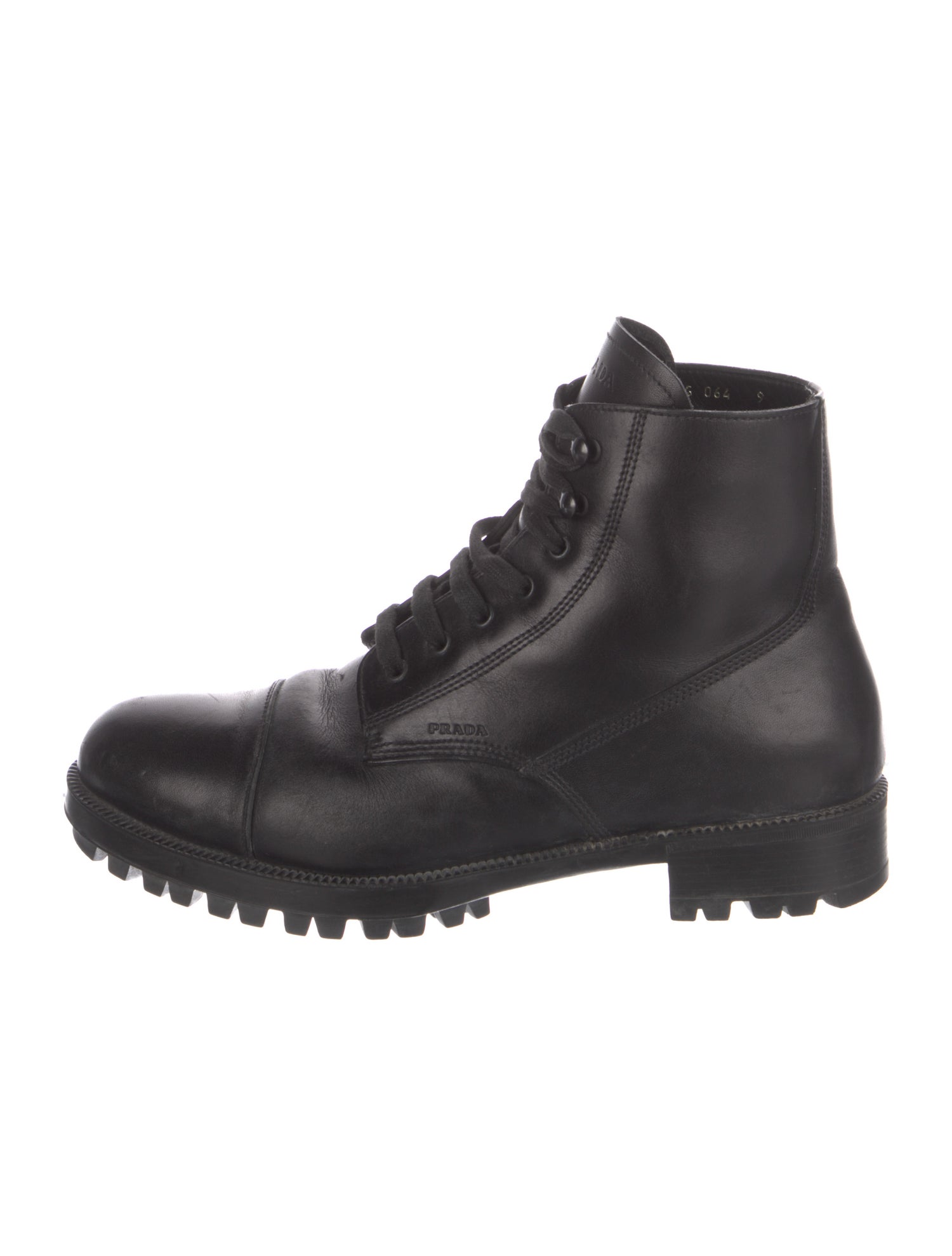 Prada Leather Combat Boots