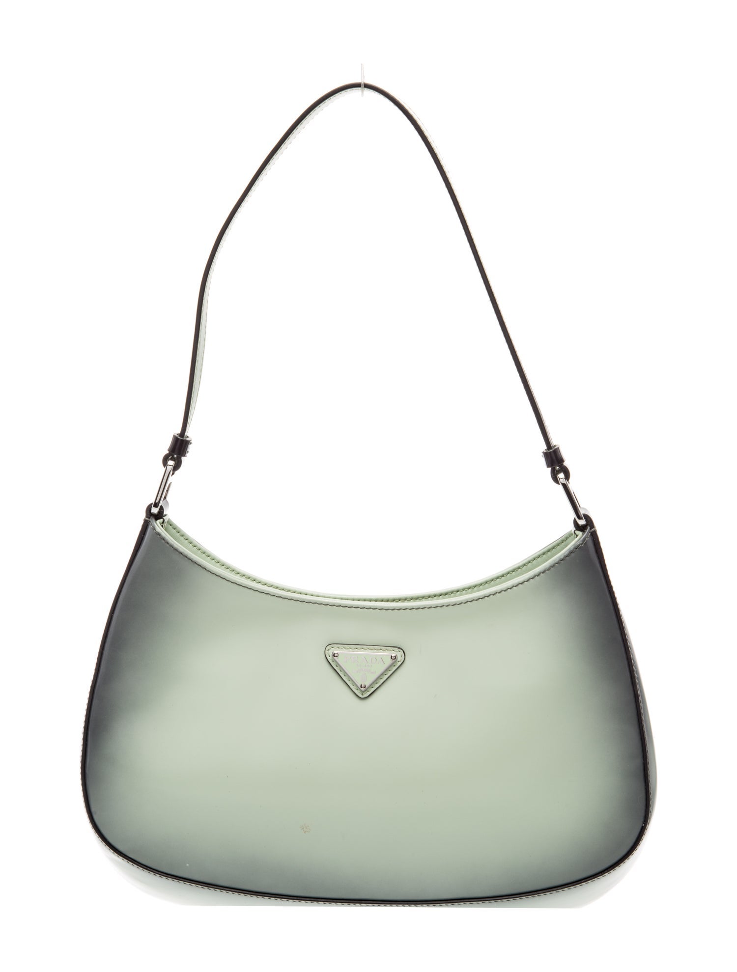 Prada Enameled Metal Triangle Cleo