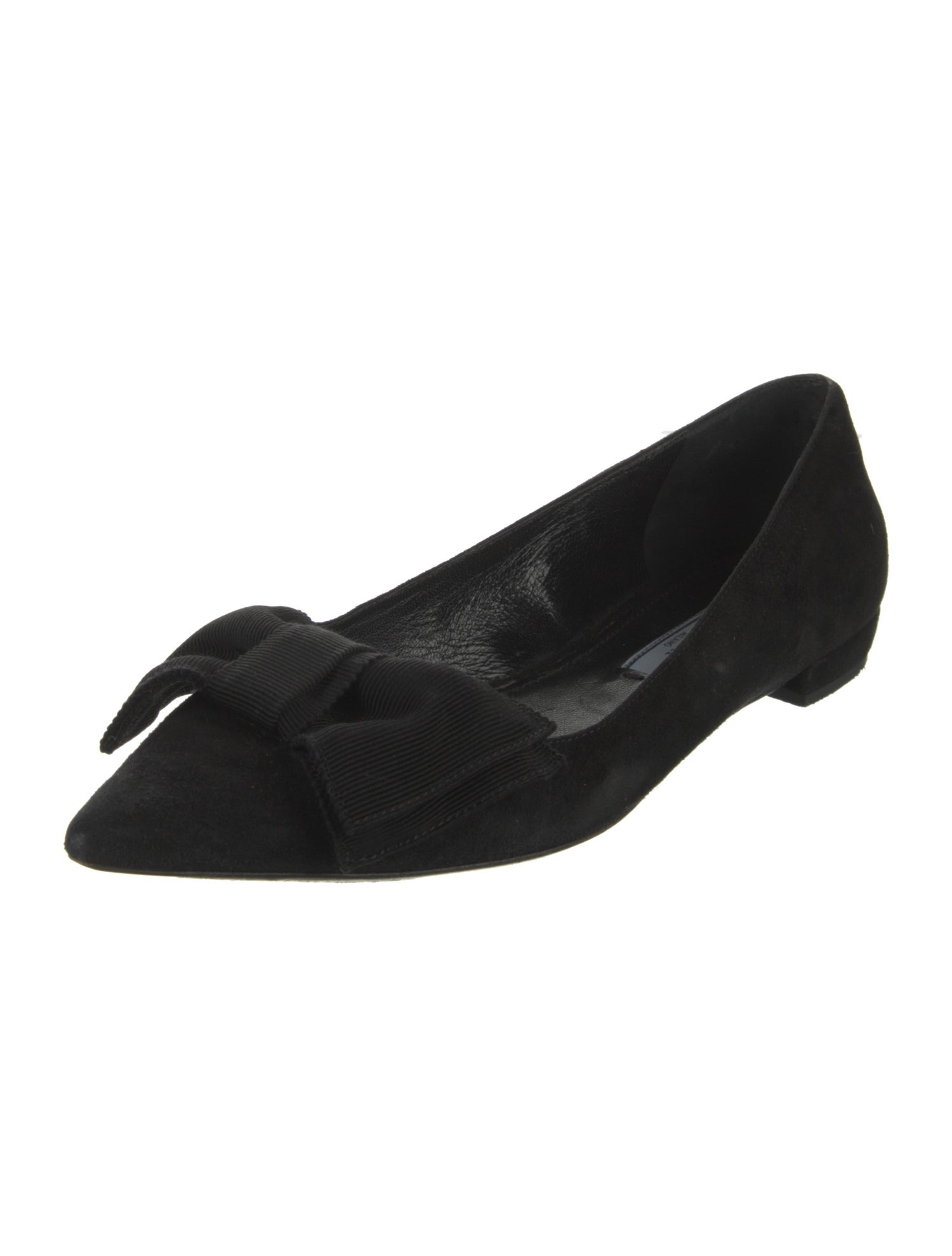 Prada Suede Bow Accents Flats