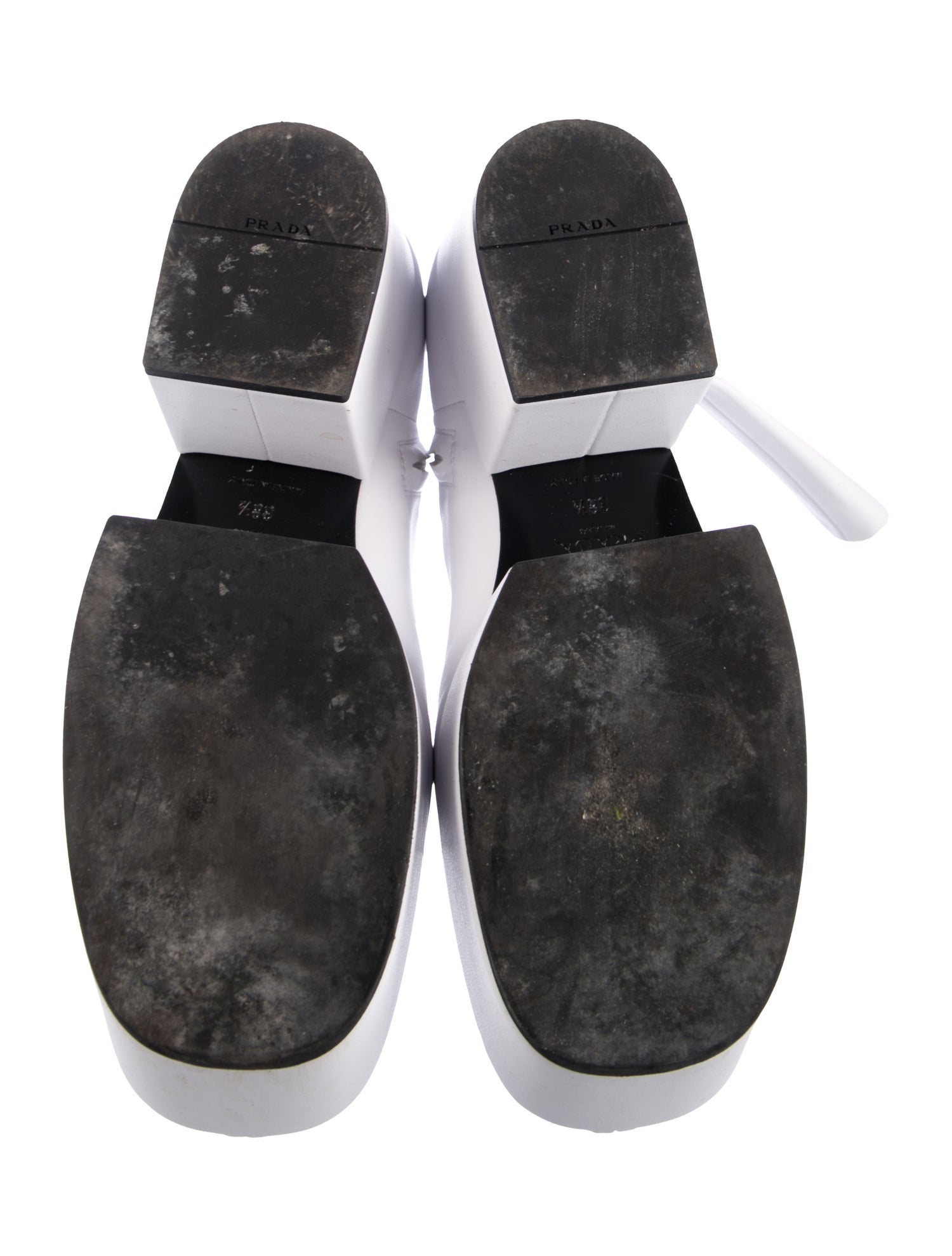 Prada Leather Rain Boots - White Boots, Shoes - PRA1228143 | The