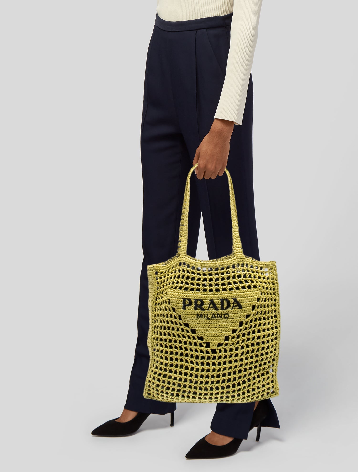 Prada Raffia Grass Shoulder Bag