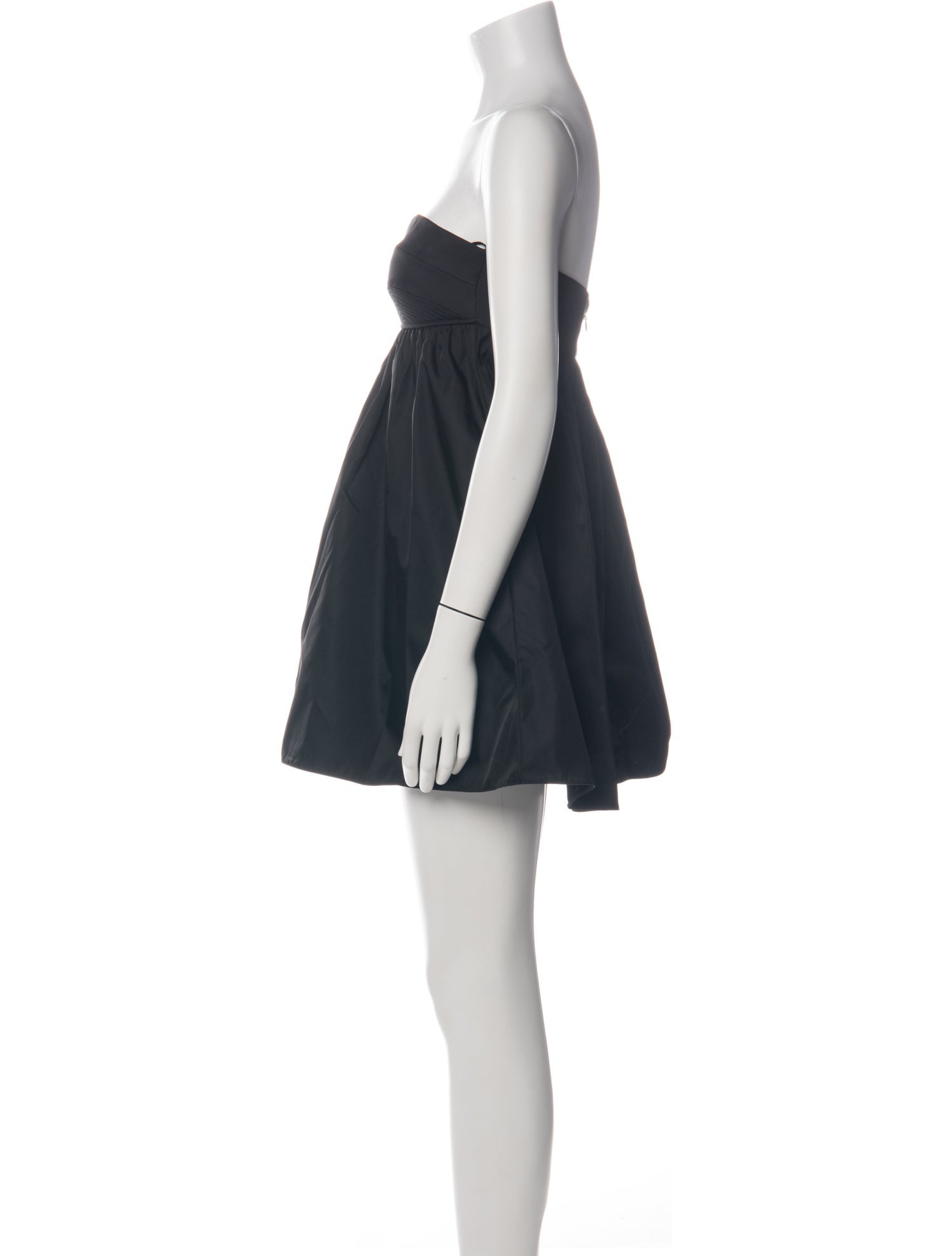 knee length dresses for ladies Prada Black Strapless Pleated Mini Dress Size 40 – Mine & Yours main image 1