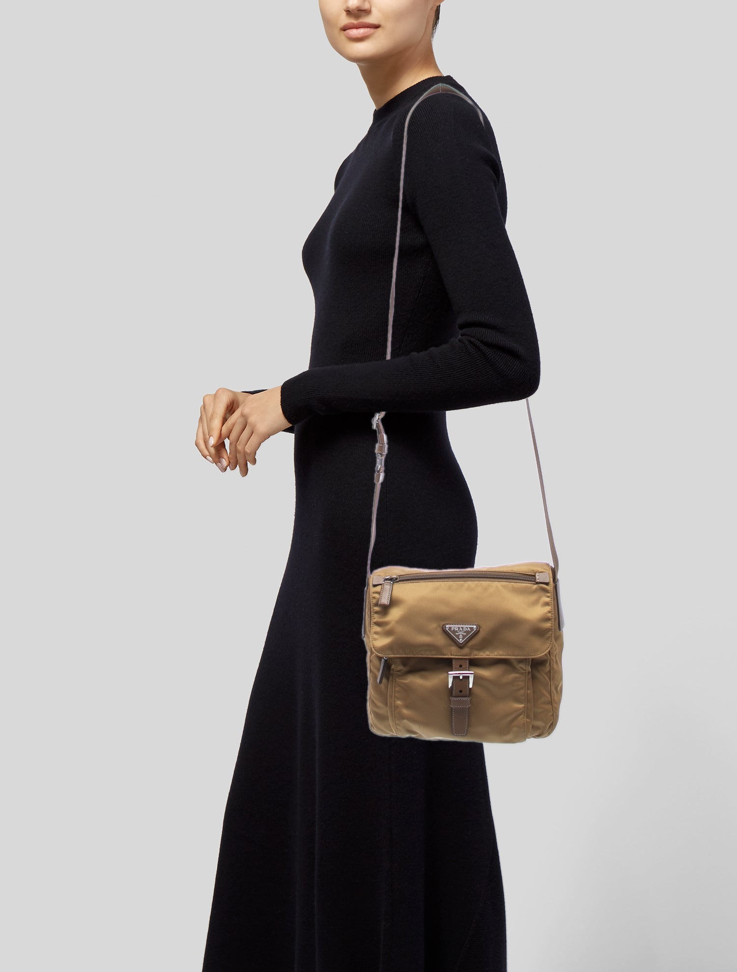 Prada Tessuto Nylon Messenger Bag - Brown Crossbody Bags, Handbags