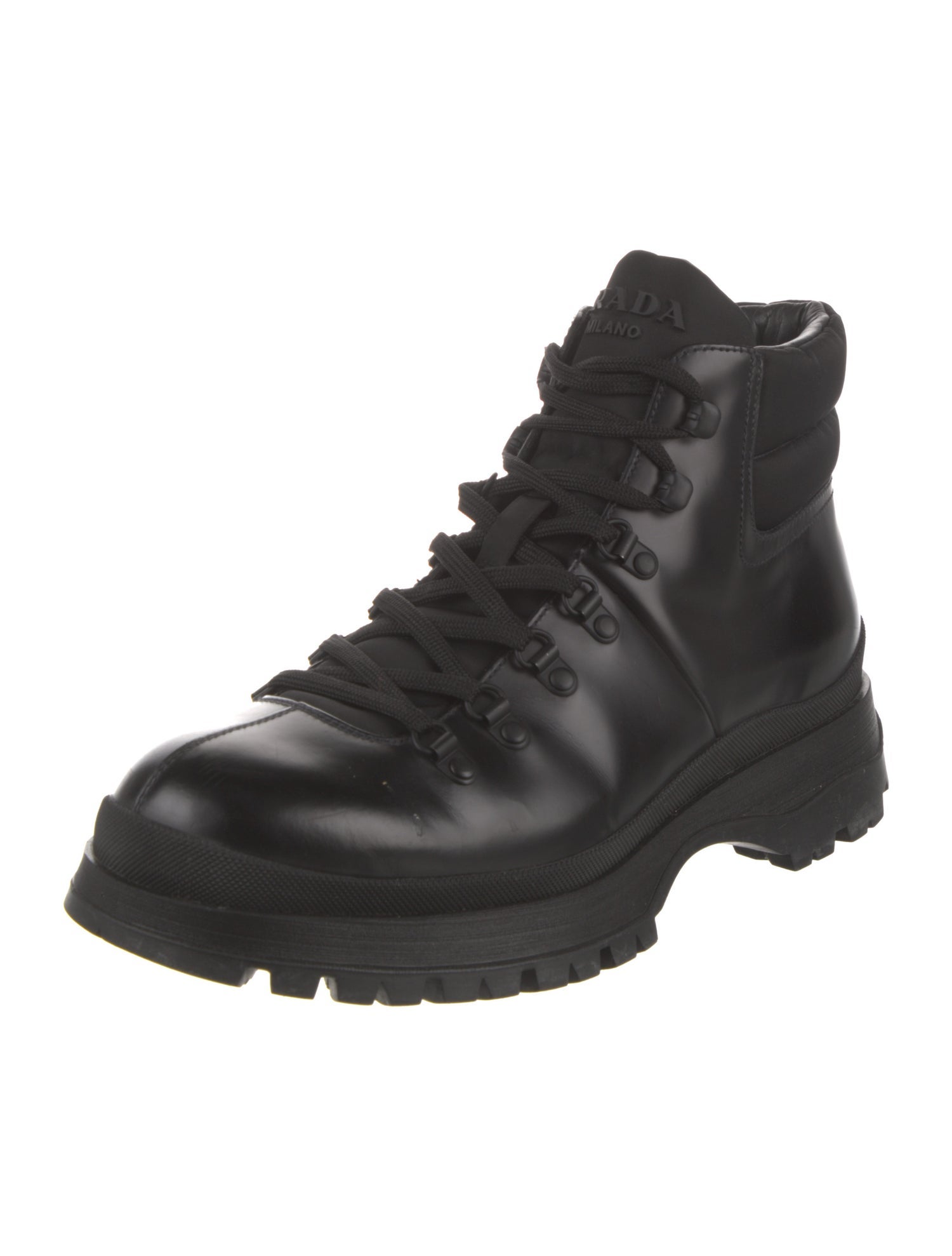 Prada Leather Hiking Boots