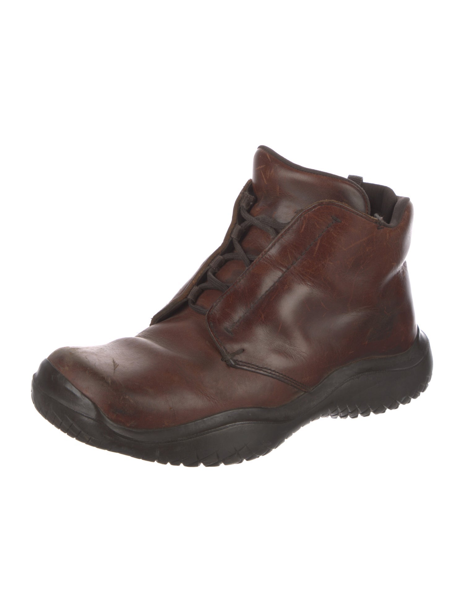 Prada Leather Lace-Up Boots