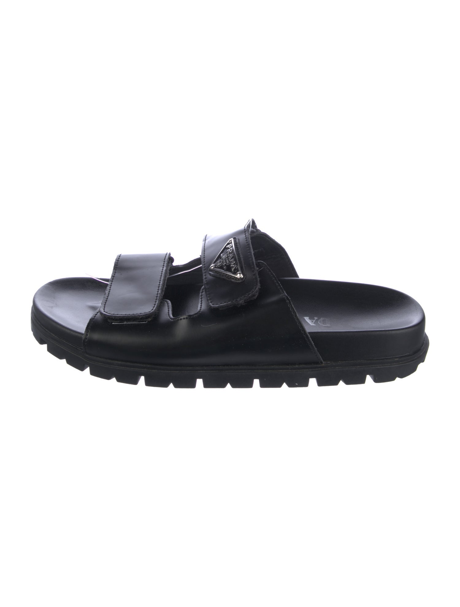 Prada Quilted Pattern Leather Slides