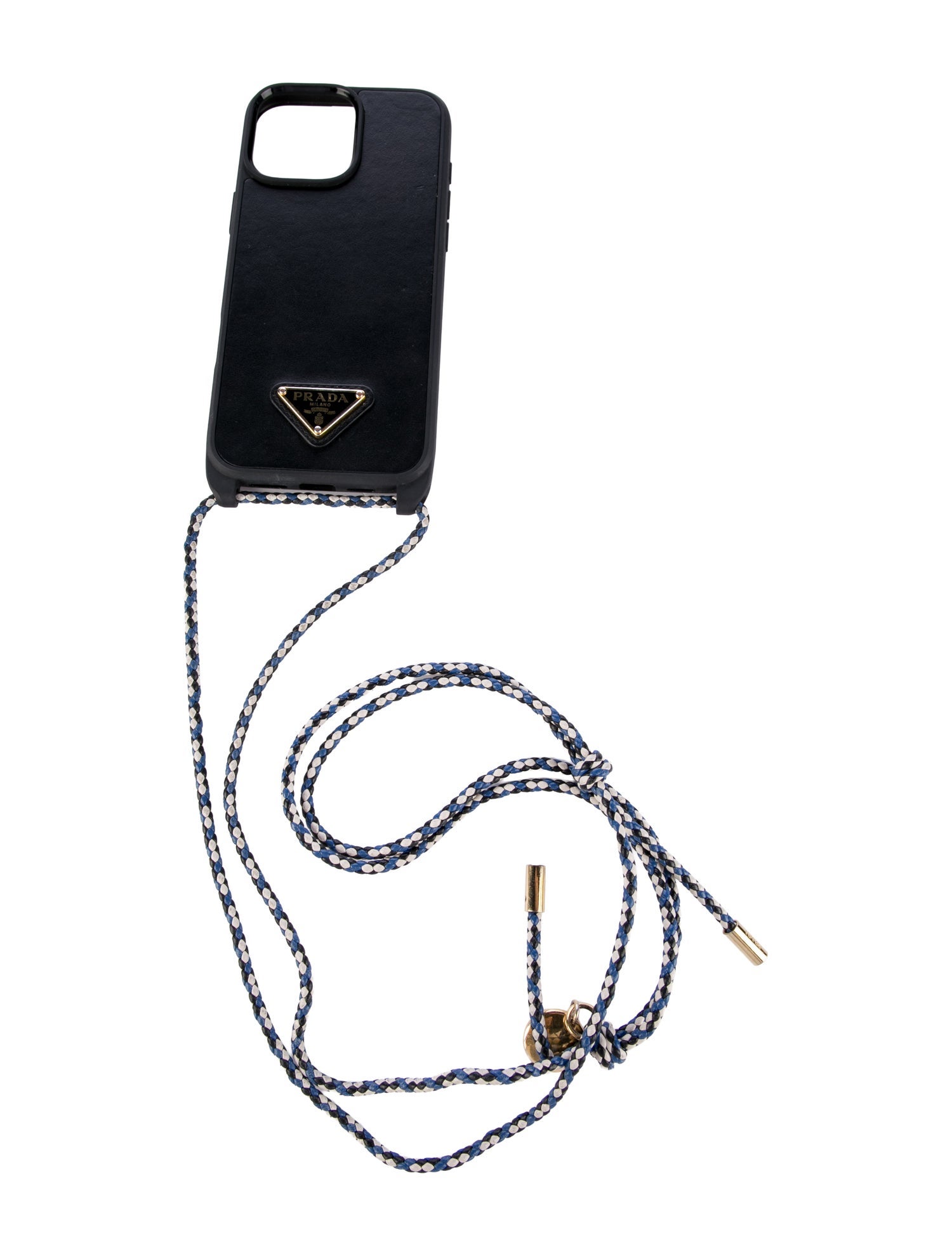 Prada Rubber and Leather Logo Cellphone Case