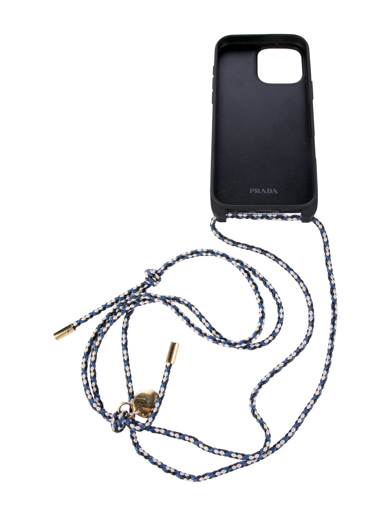 Prada Rubber and Leather Logo Cellphone Case