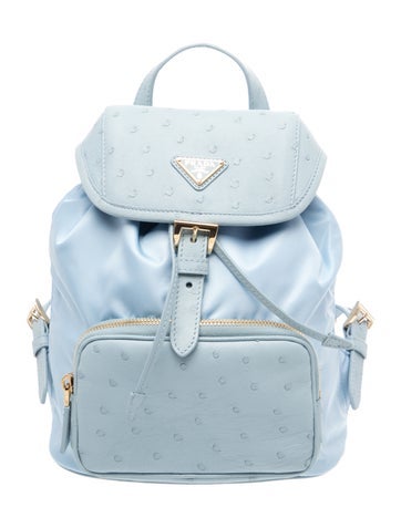 Pre-owned Prada Tessuto Nylon Backpack In Blue