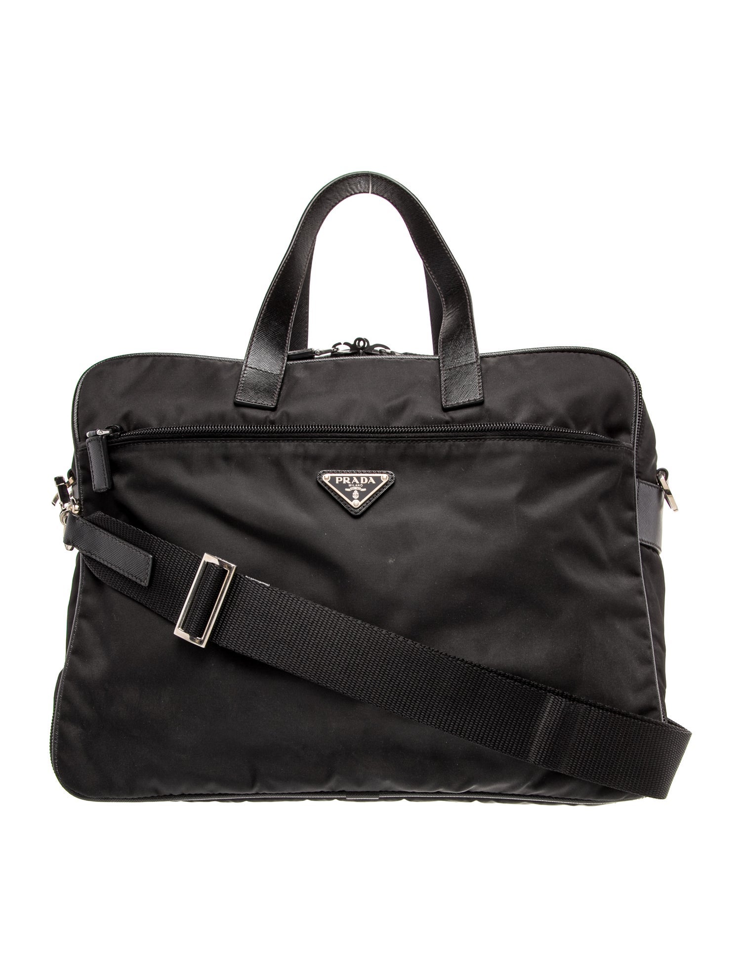 Prada Enameled Metal Triangle Briefcase