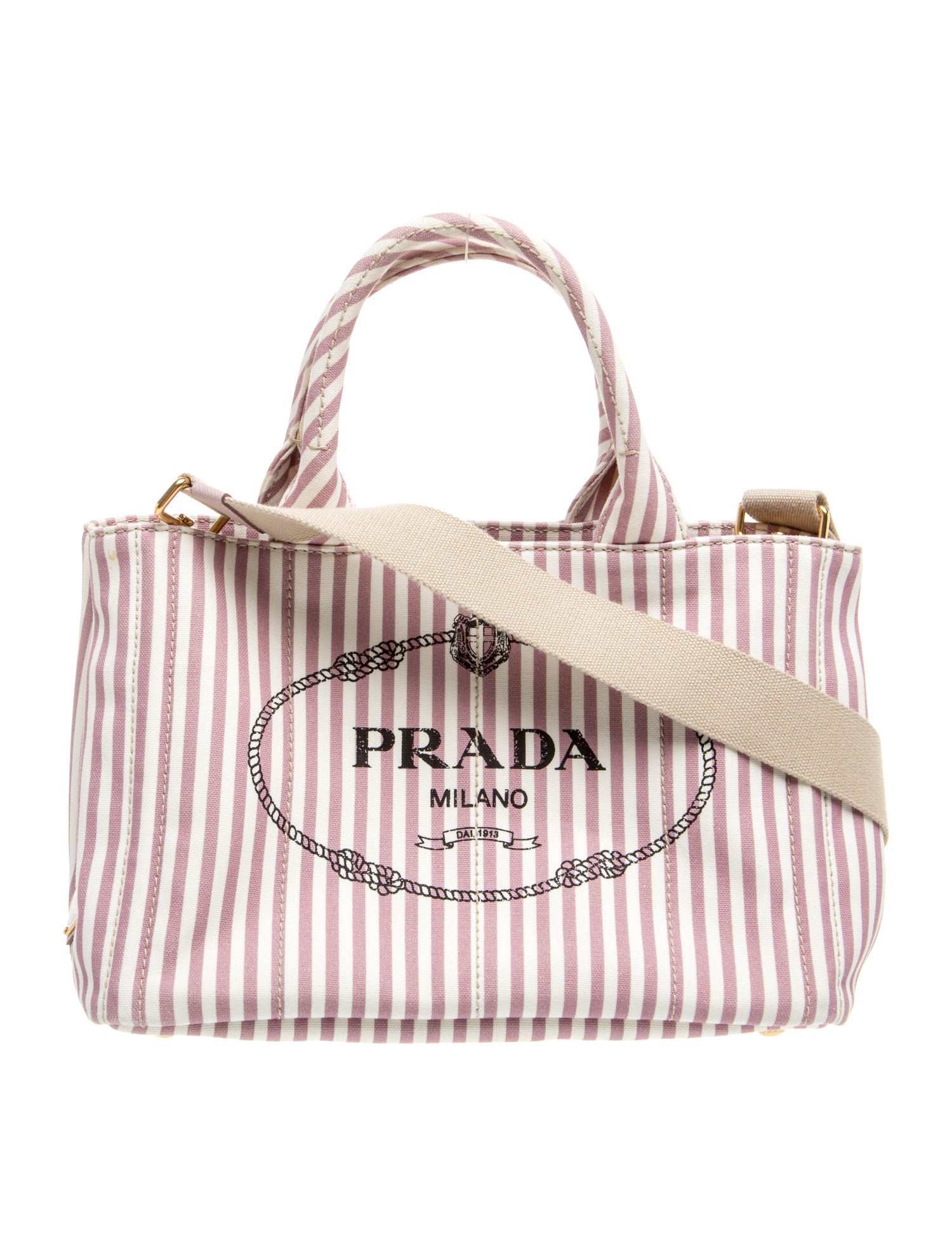 Prada Canvas Canapa Tote Bag - Purple Handle Bags, Handbags