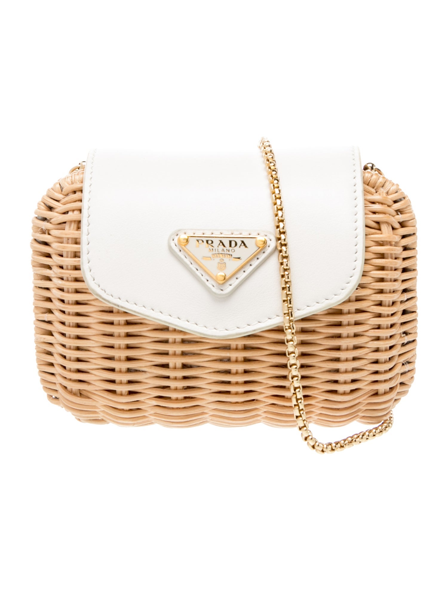 Prada Enameled Metal Triangle Clutch