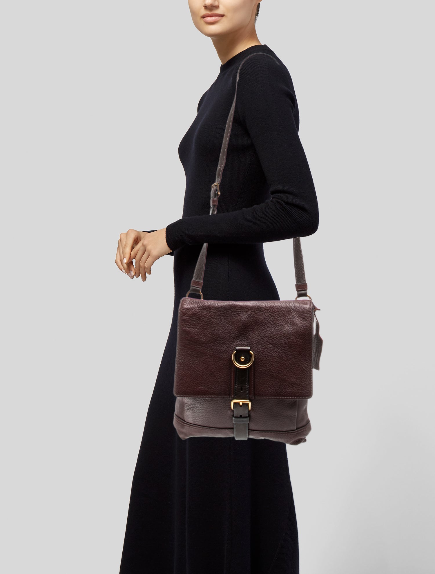 Prada Cervo Leather Messenger Bag