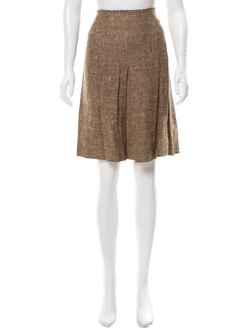 Prada A-Line Tweed Skirt
