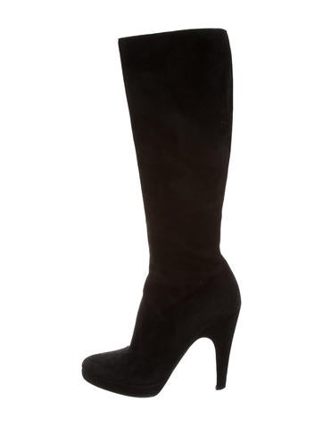Prada Suede Knee-High Boots