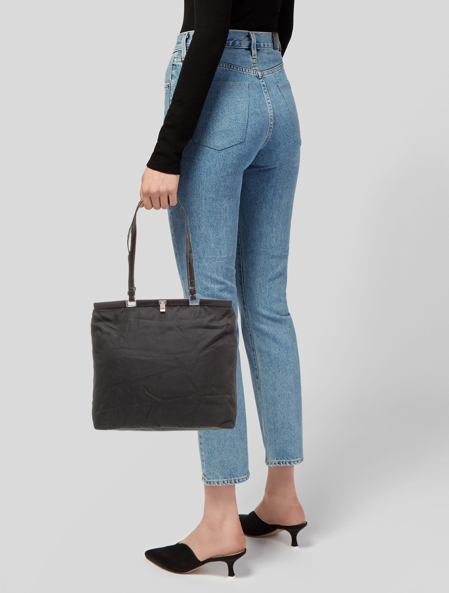 Hervé Chapelier Nylon Shoulder Bag - Black Shoulder Bags, Handbags
